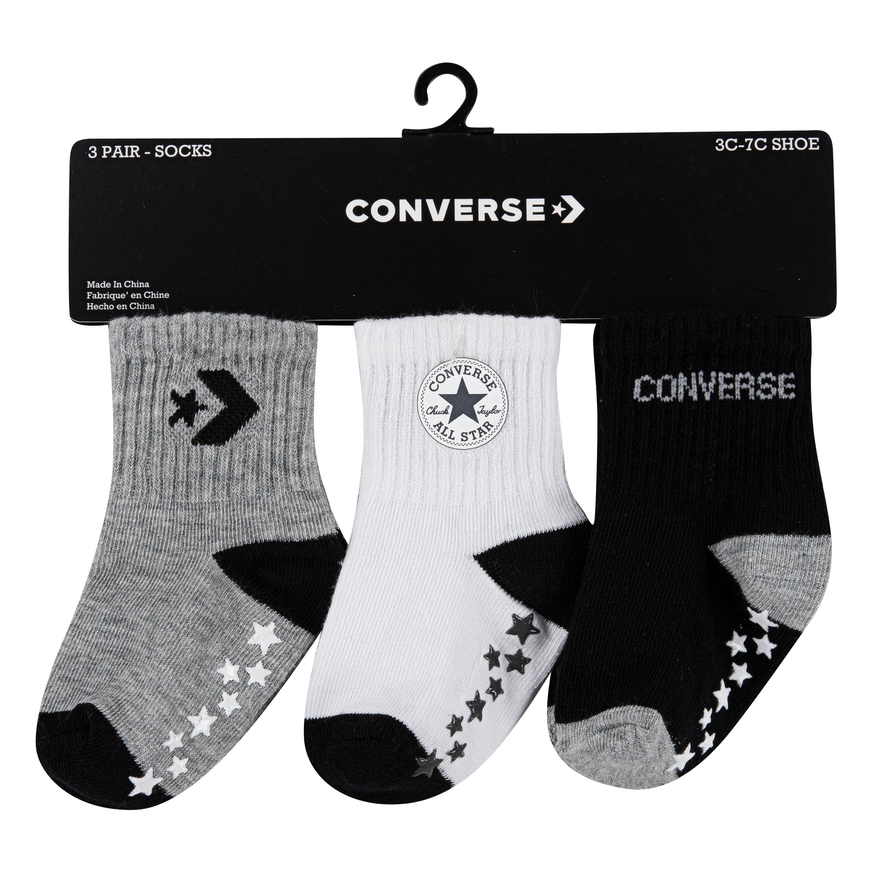 Converse ABS-Socken CHN CNVS A/O STAR GRIPPER PACK (3-Paar) für Kinder, mit Silikon-Gripper, aus weichem Strickmaterial – Bild 2 von 3