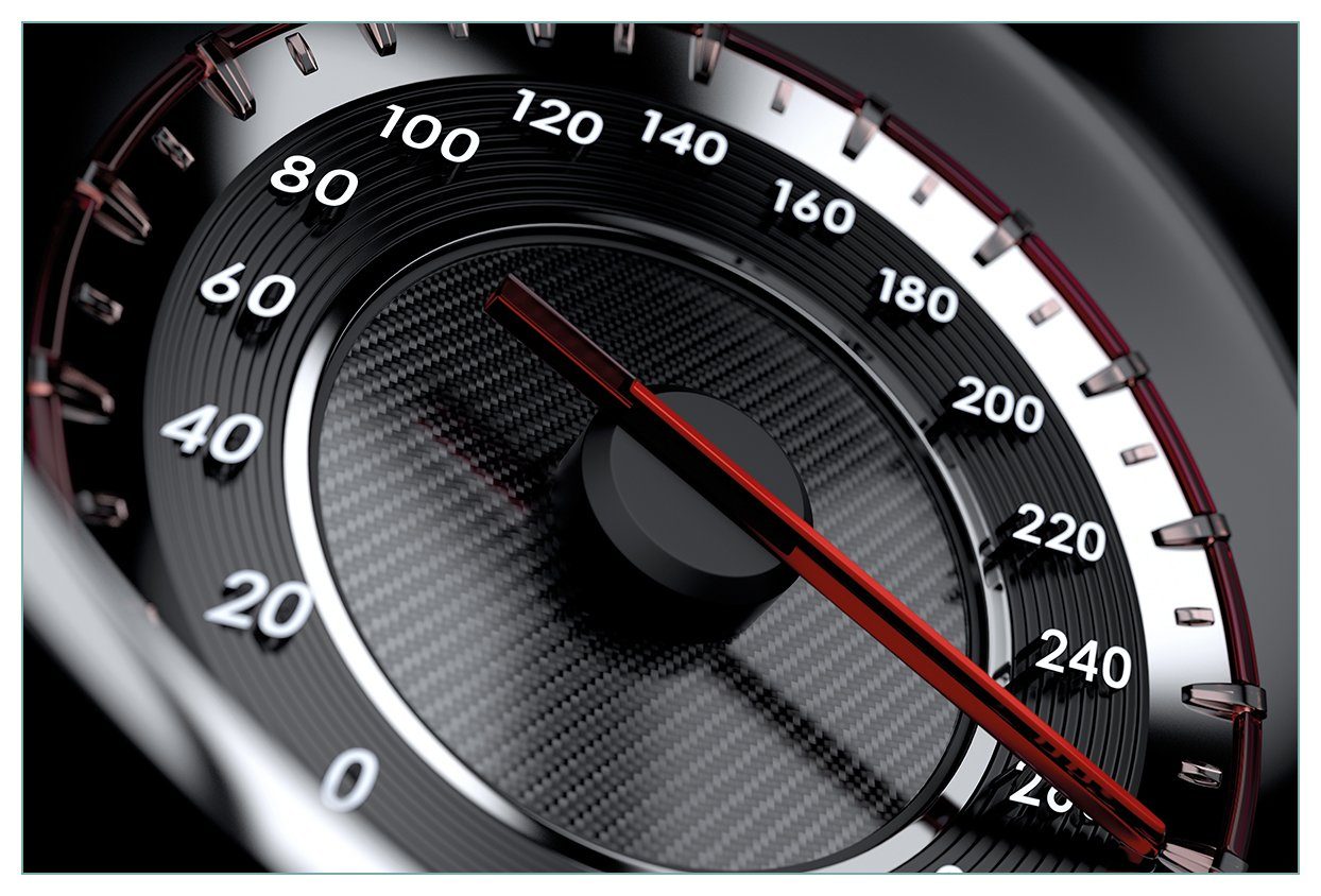 Wallario Küchenrückwand Tachometer bei Höchstgeschwindigkeit, (1-tlg)