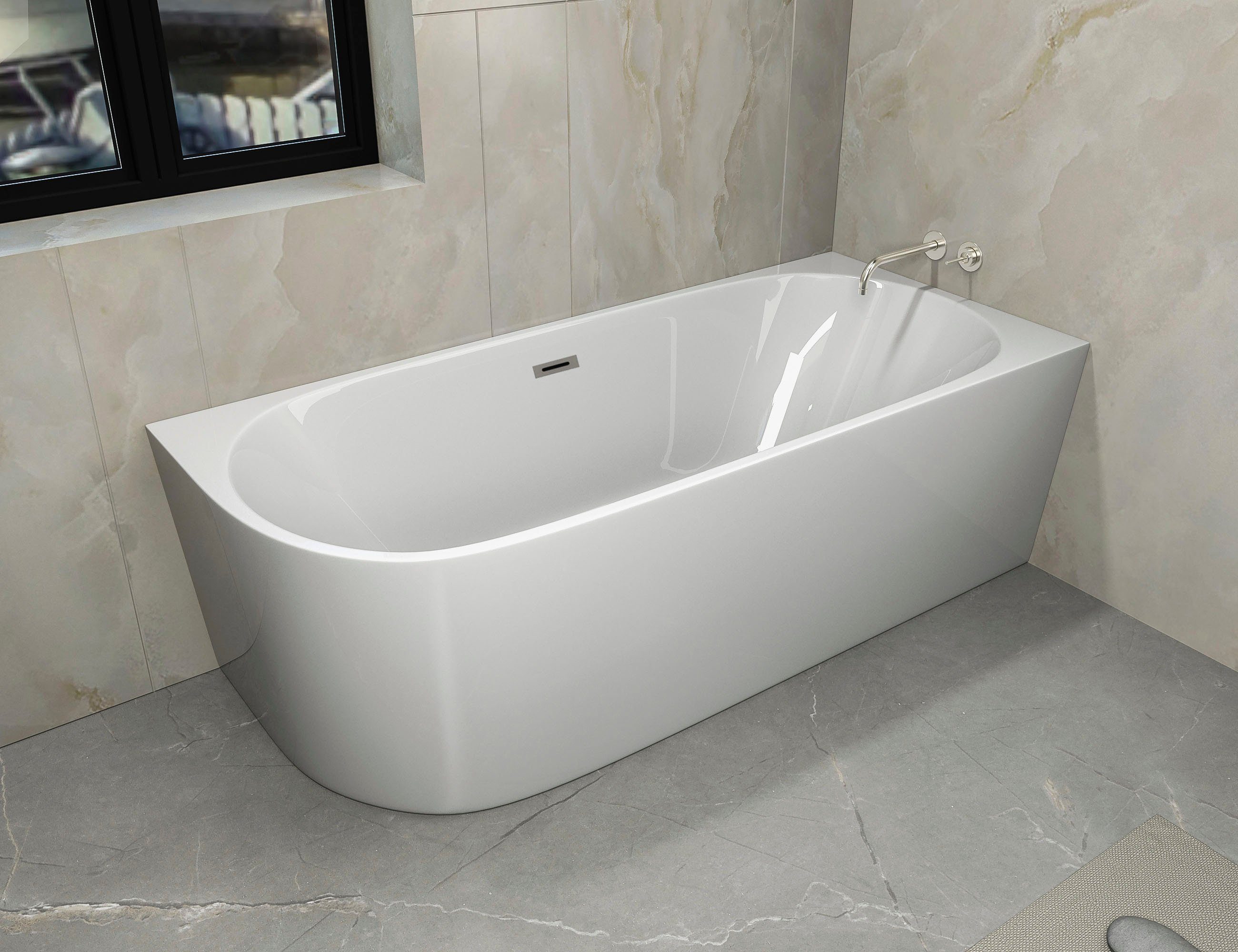 Sanotechnik Badewanne PORTO, 170x75x60 cm