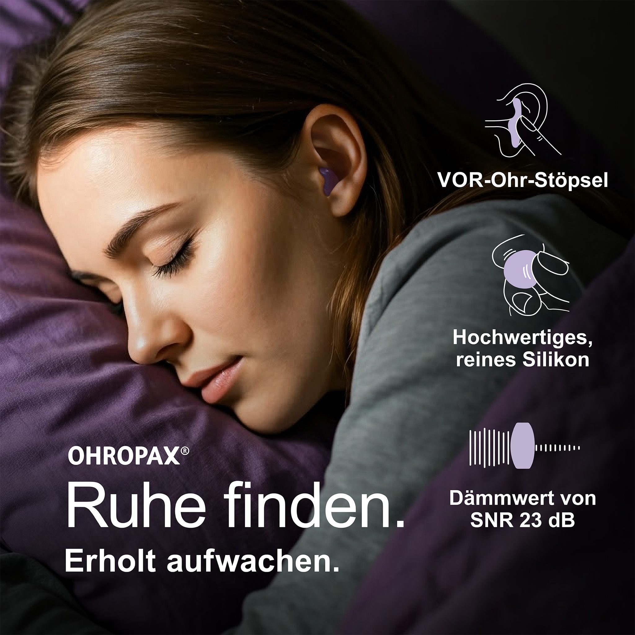 OHROPAX Gehörschutzstöpsel OHROPAX Good Night Silikon Vor-Ohr Stöpsel – Bild 2 von 5