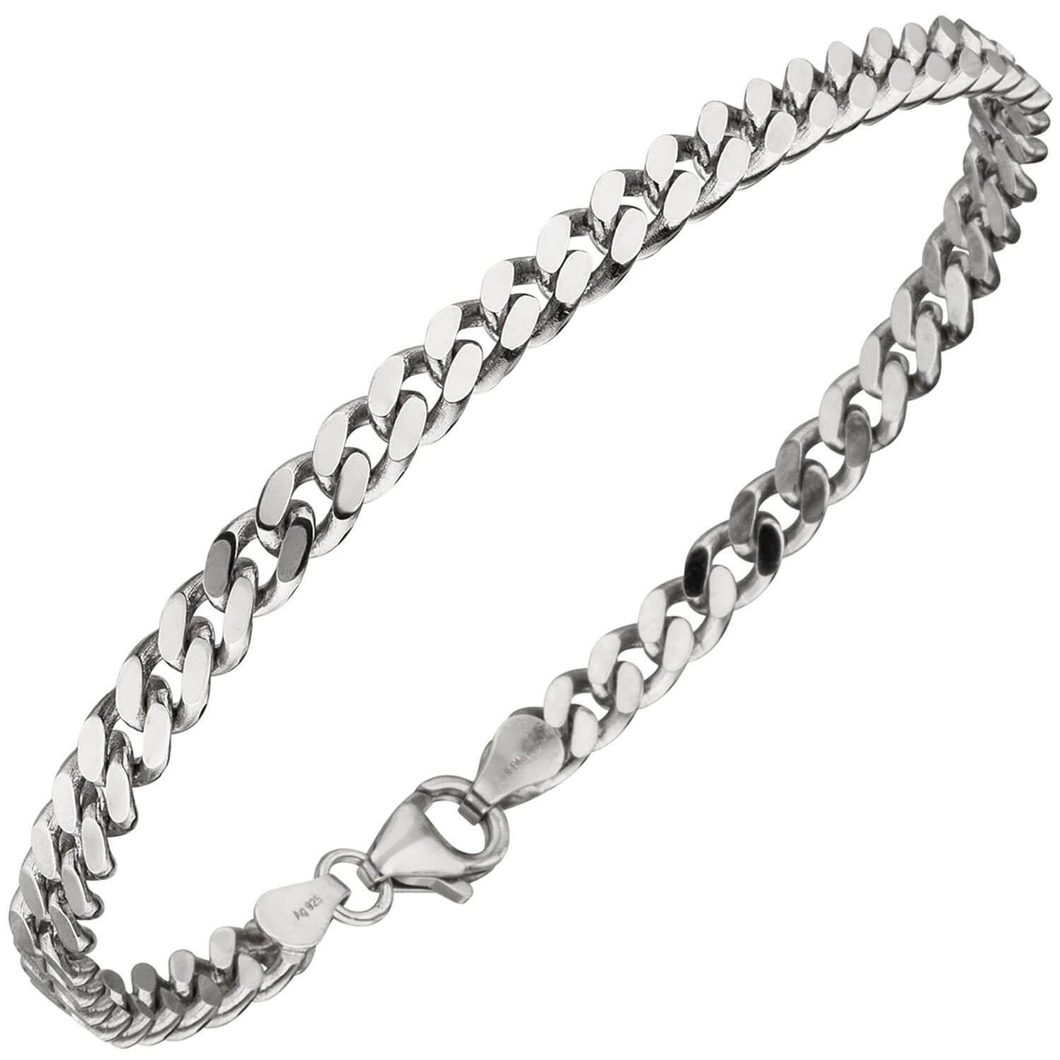 Schmuck Krone Panzerarmband 4,6mm Panzer-Armband aus 925 Silber, 21cm, Silber 925