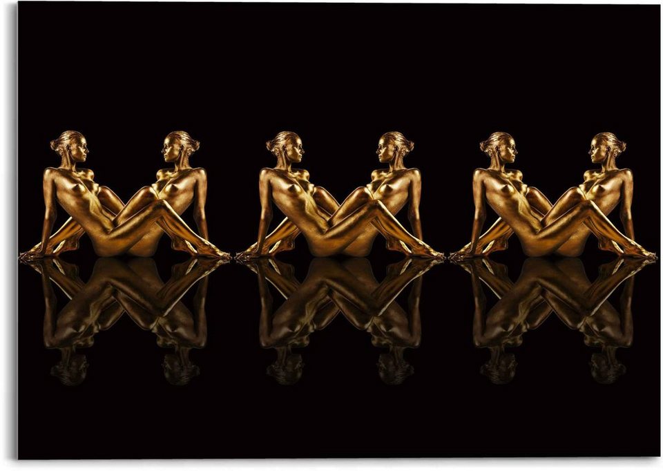 Reinders! Glasbild Glasbild Frauen in Gold Symmetrie - Caleidoscoop, Frau (1  St)