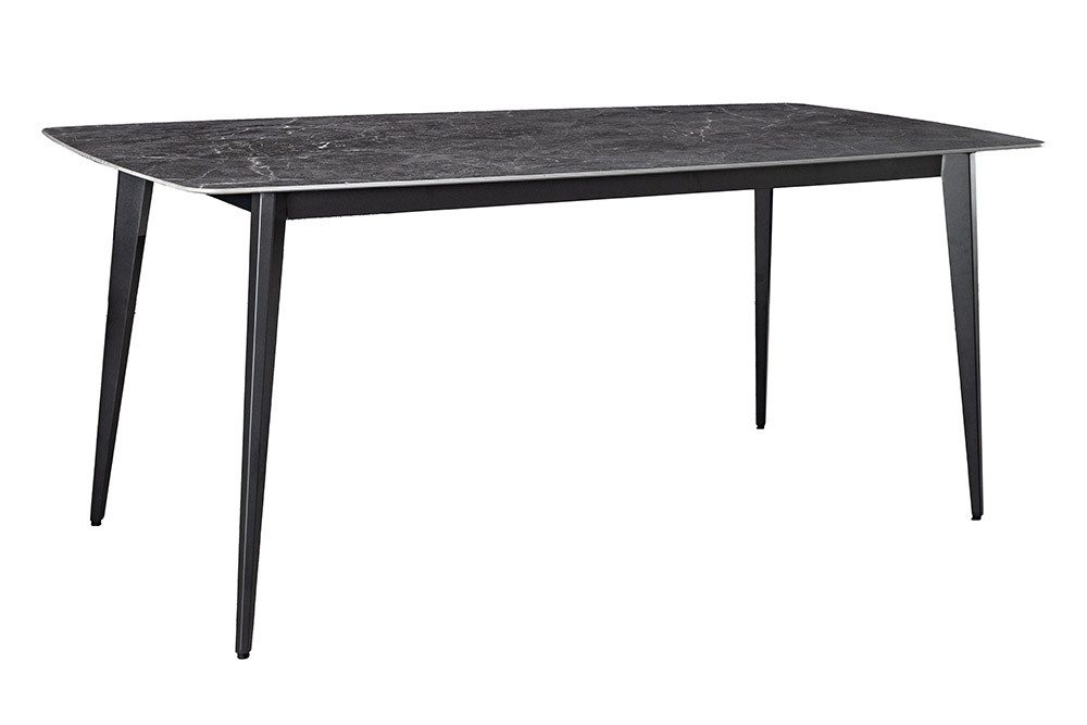 riess-ambiente Esstisch MILANO 180cm anthrazit / schwarz · Keramik, Metallgestell, rechteckig (Einzelartikel, 1-St), Tisch im Naturstein-Design mit 8 Plätzen - ideal für Küche & Esszimmer