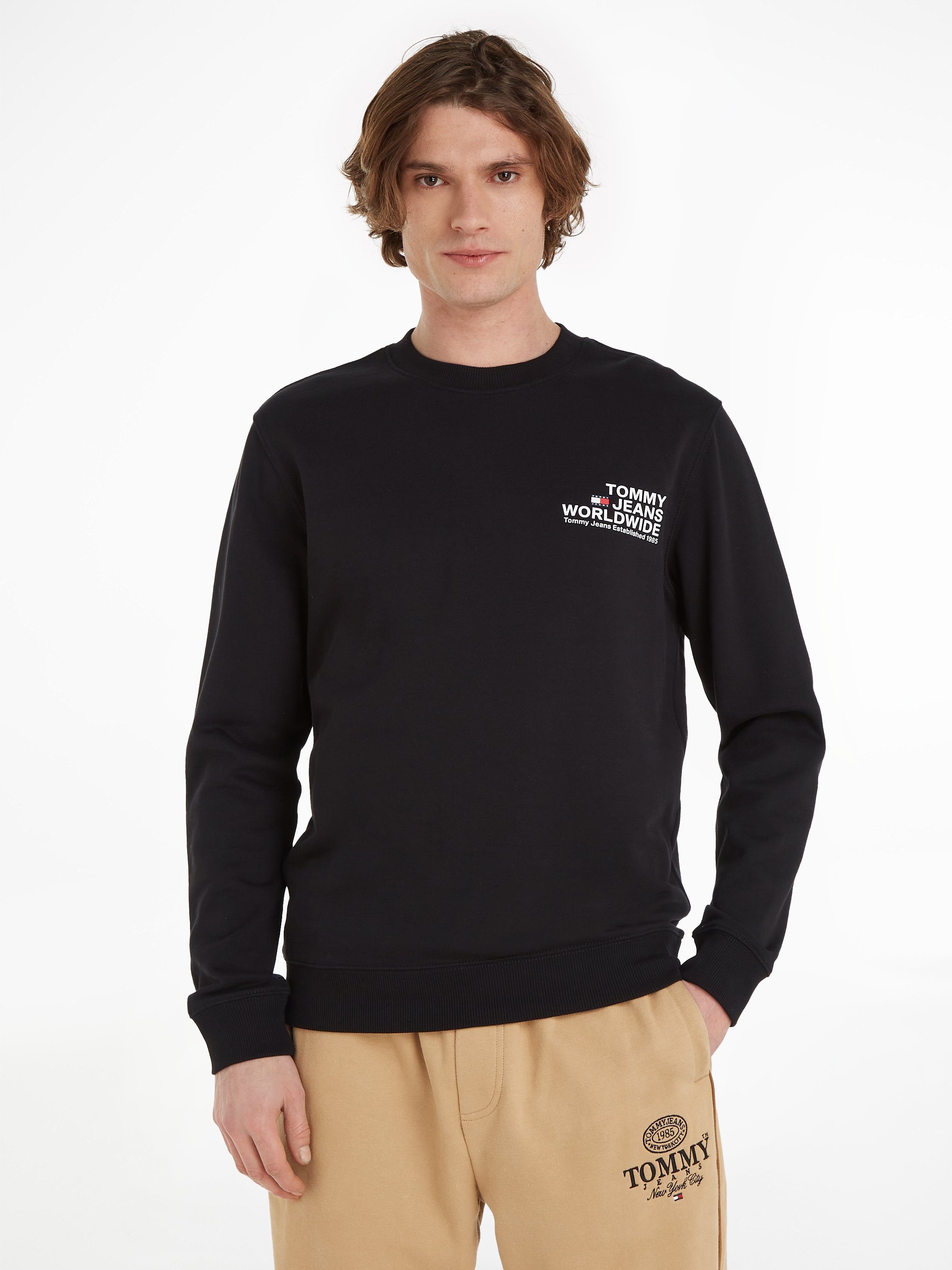 Tommy Jeans Sweatshirt TJM ENTRY Sweatware REG GRAPHIC aus reiner CREW, Baumwolle