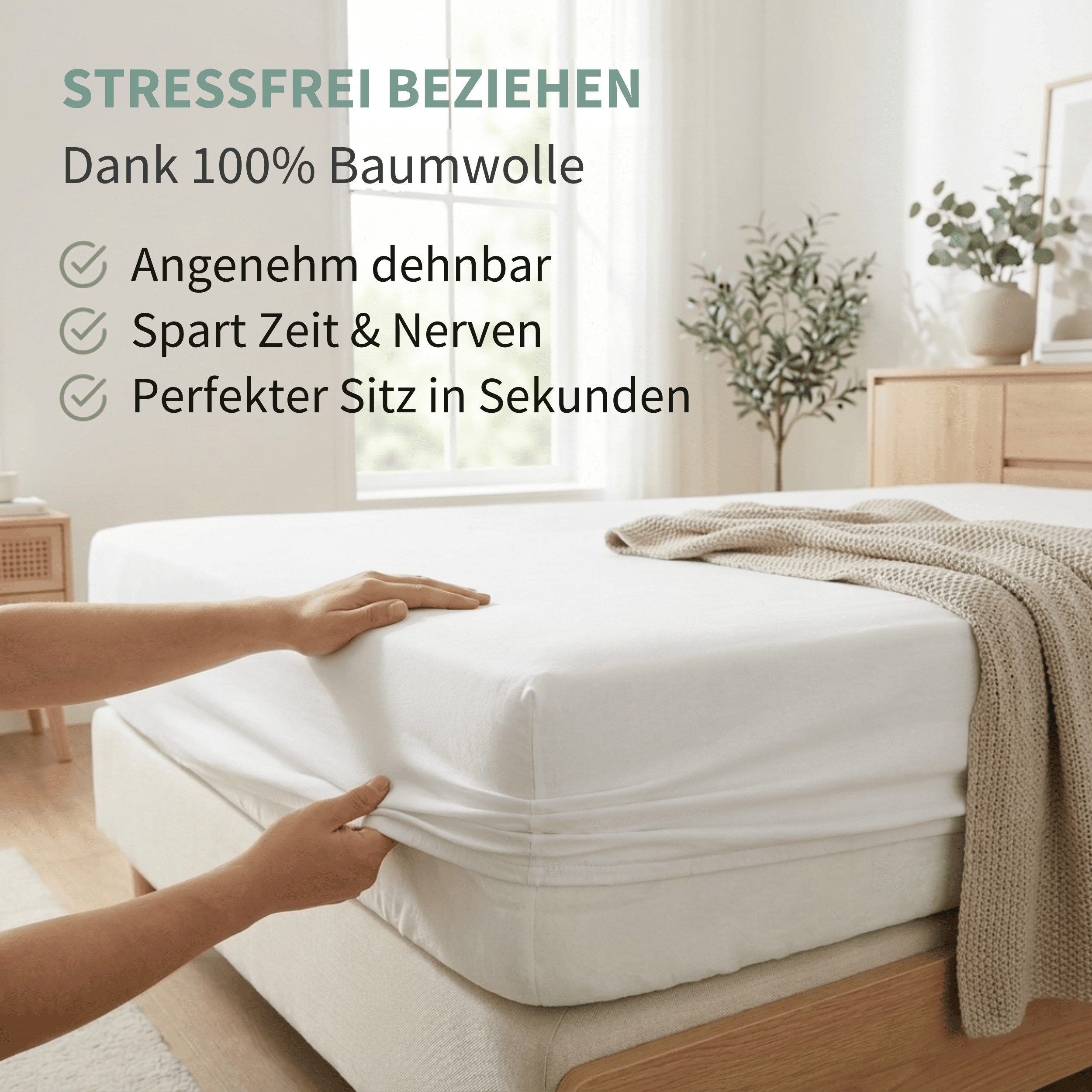 Zestri Spannbettlaken für Boxspringbett Wasserbett Topper & Matratzen Jersey 100% Baumwolle, Gummizug: rundum, Große Auswahl an Farben & Größen - Steghöhe bis 40cm wählbar