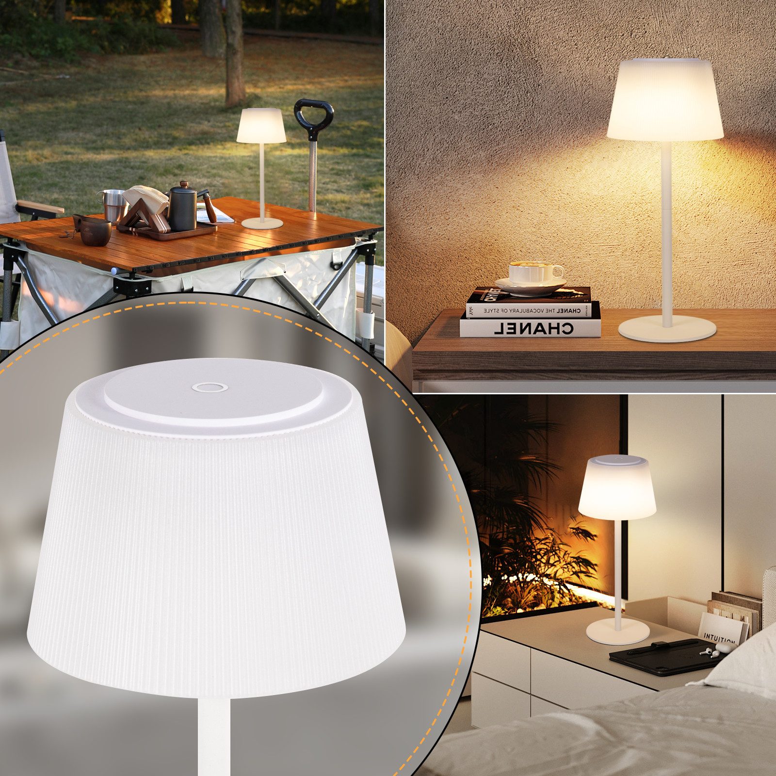 ZMH LED Tischleuchte Touch Dimmbar Tischlampen Modern 3600mhA Batterie für günstig online kaufen