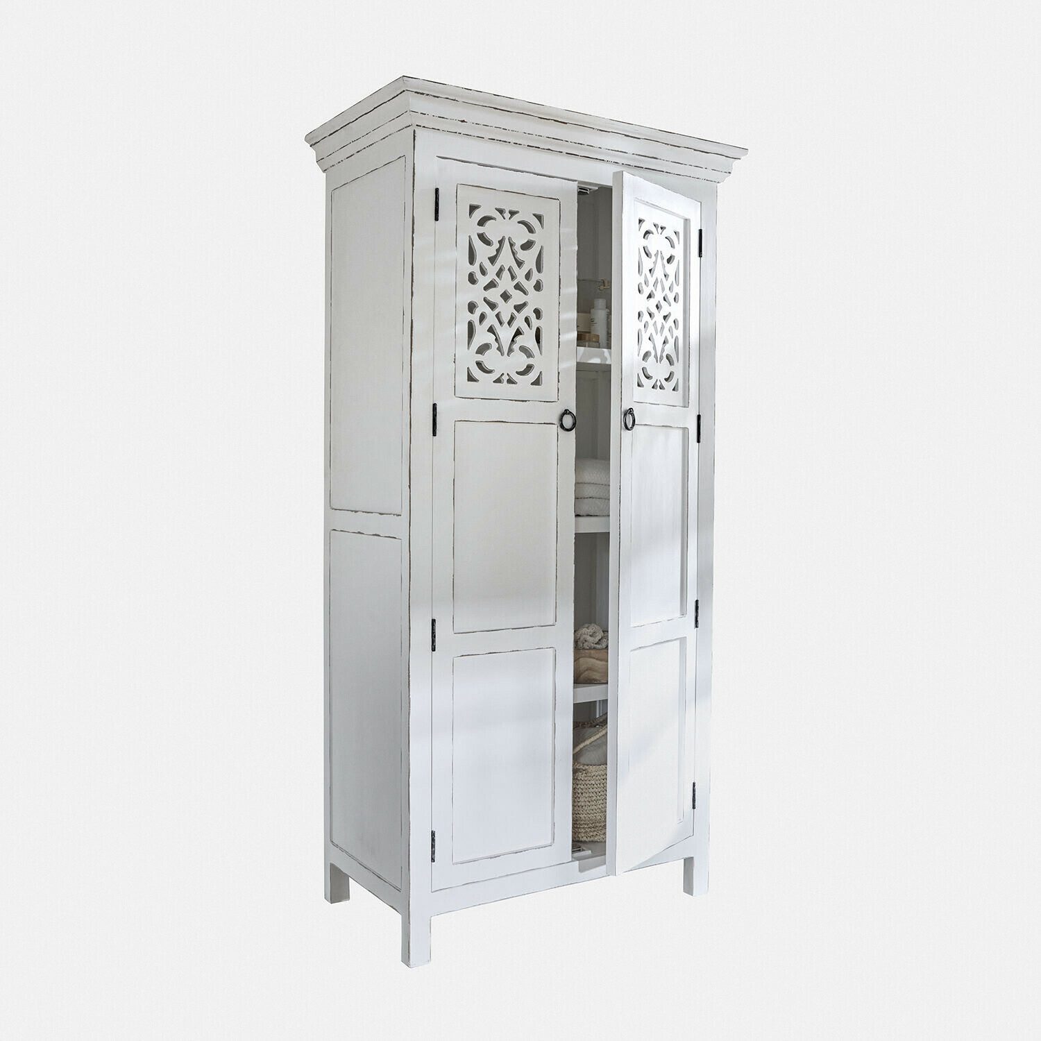 Mirabeau Hochschrank Schrank Marvoux antikweiß