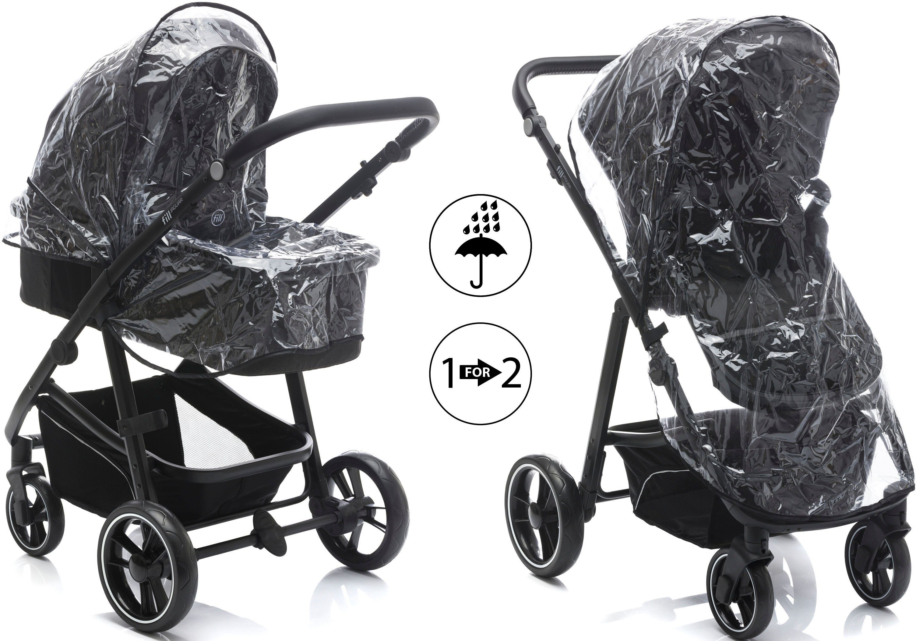 Fillikid Kombi-Kinderwagen Jaguar, (Set, 9-tlg)