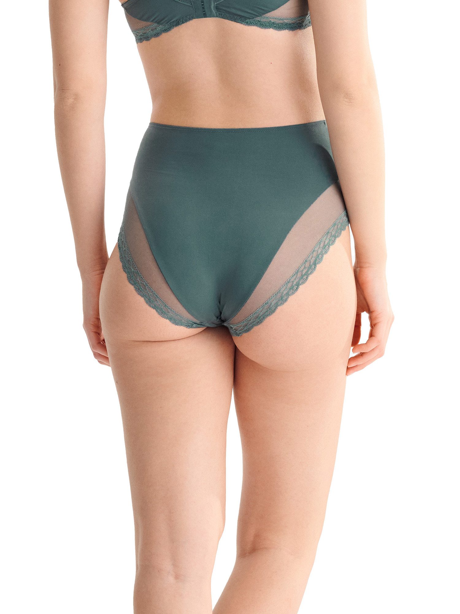 Lisca Taillenslip 2er Pack Hoher Slip (Packung, 2-St) extra hohe Leibhöhe, orientalische Spitze