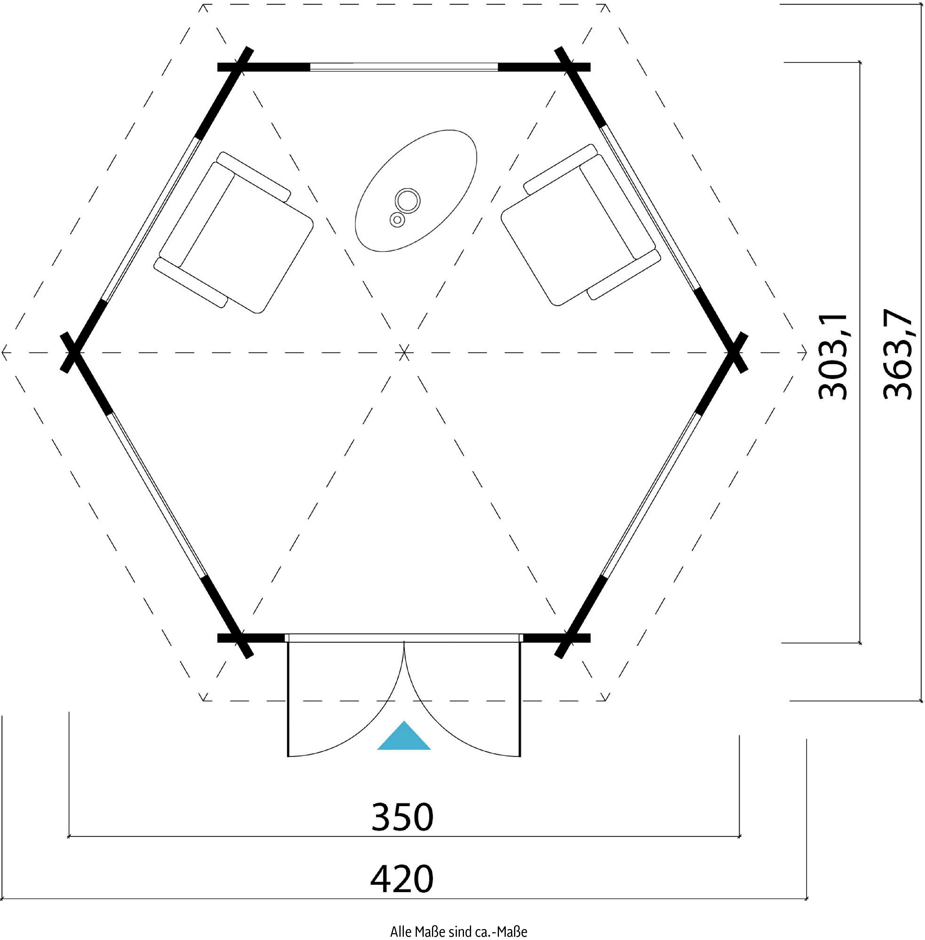 BxT: Inklusive mit cm, MAJA LASITA 6 lichtgrau Ilmenau, Verlegen), zum 420x363,7 Seitenteilen, Fußbodenbretter Pavillon (Set, Fichtenholz