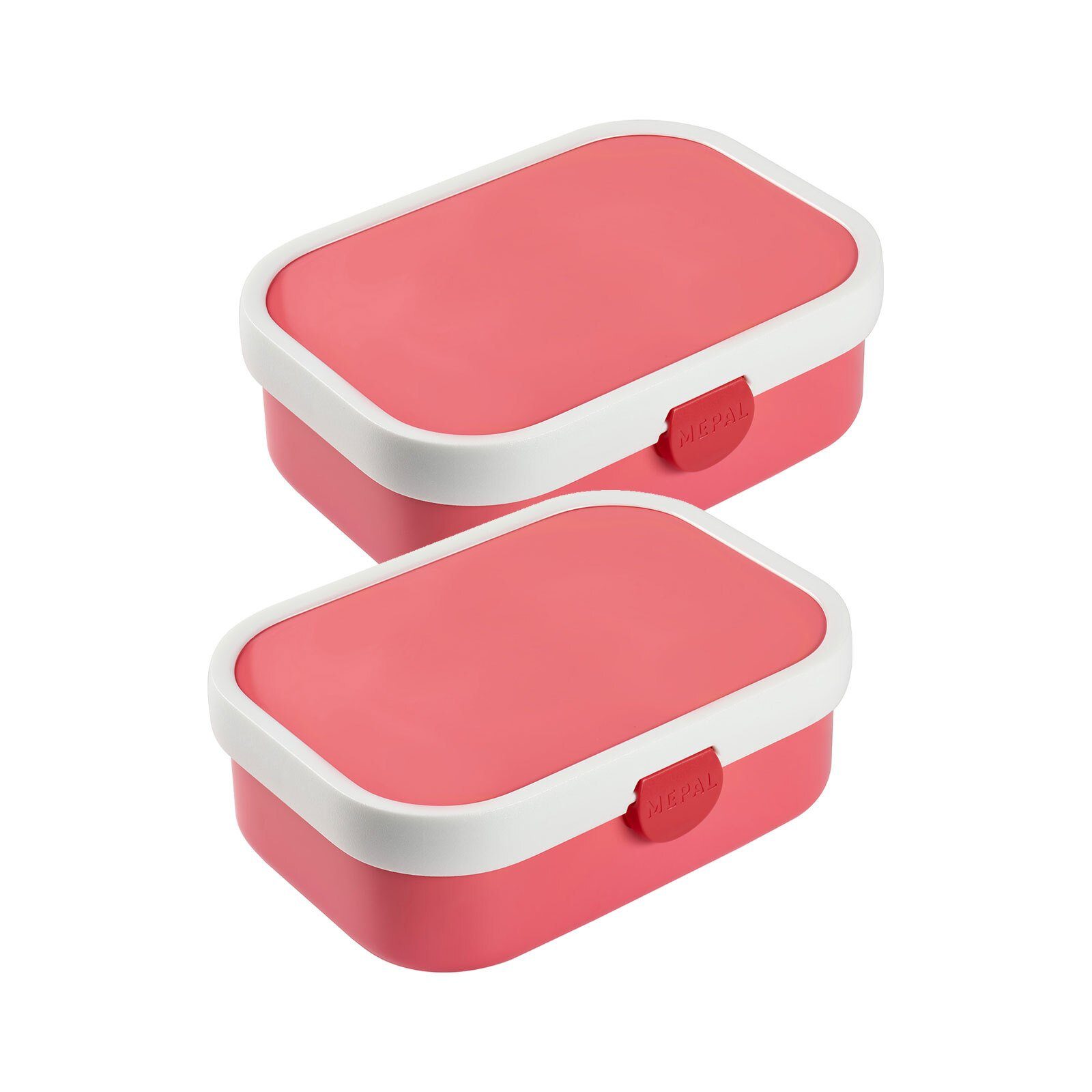 Mepal Lunchbox Campus Brotdosen mit Einsatz 700 ml 2er Set, Acrylnitril-Butadien-Styrol (ABS), (2-tlg), Spülmaschinengeeignet Pink & Pink