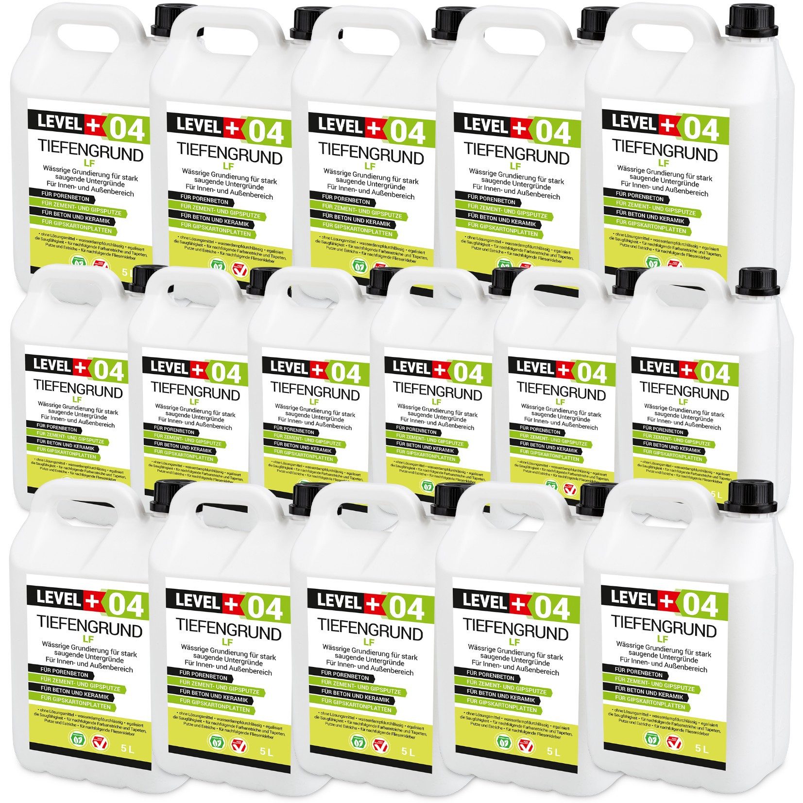 Level+ Tiefengrund LEVEL+ Universal Grundierung Acryl Tiefgrund Haftgrund L+04 - 80L