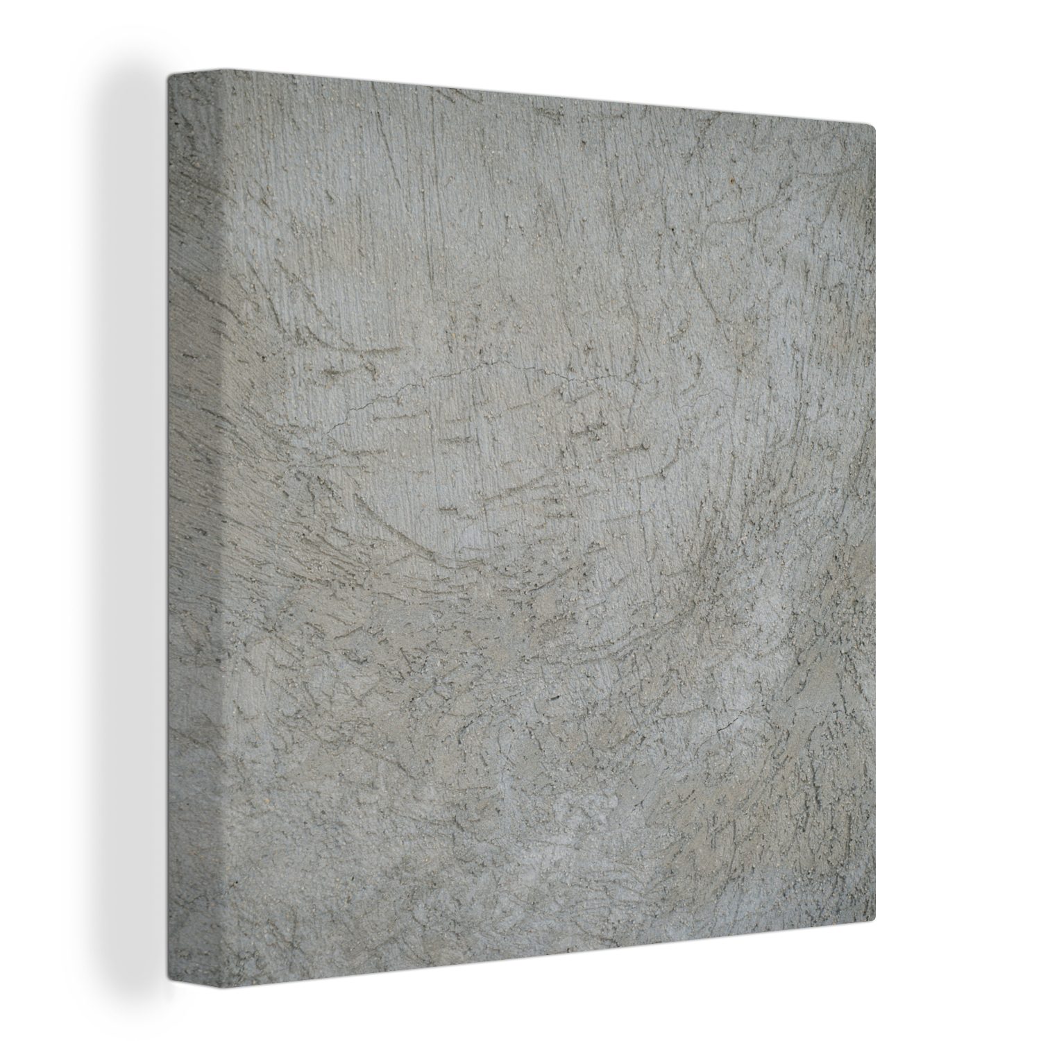 OneMillionCanvasses® Leinwandbild Wand - Zement - Grau - Beton, Fotodruck (1 St), Wandbild, Deko Schlafzimmer Wohnzimmer Flur 20x20 cm