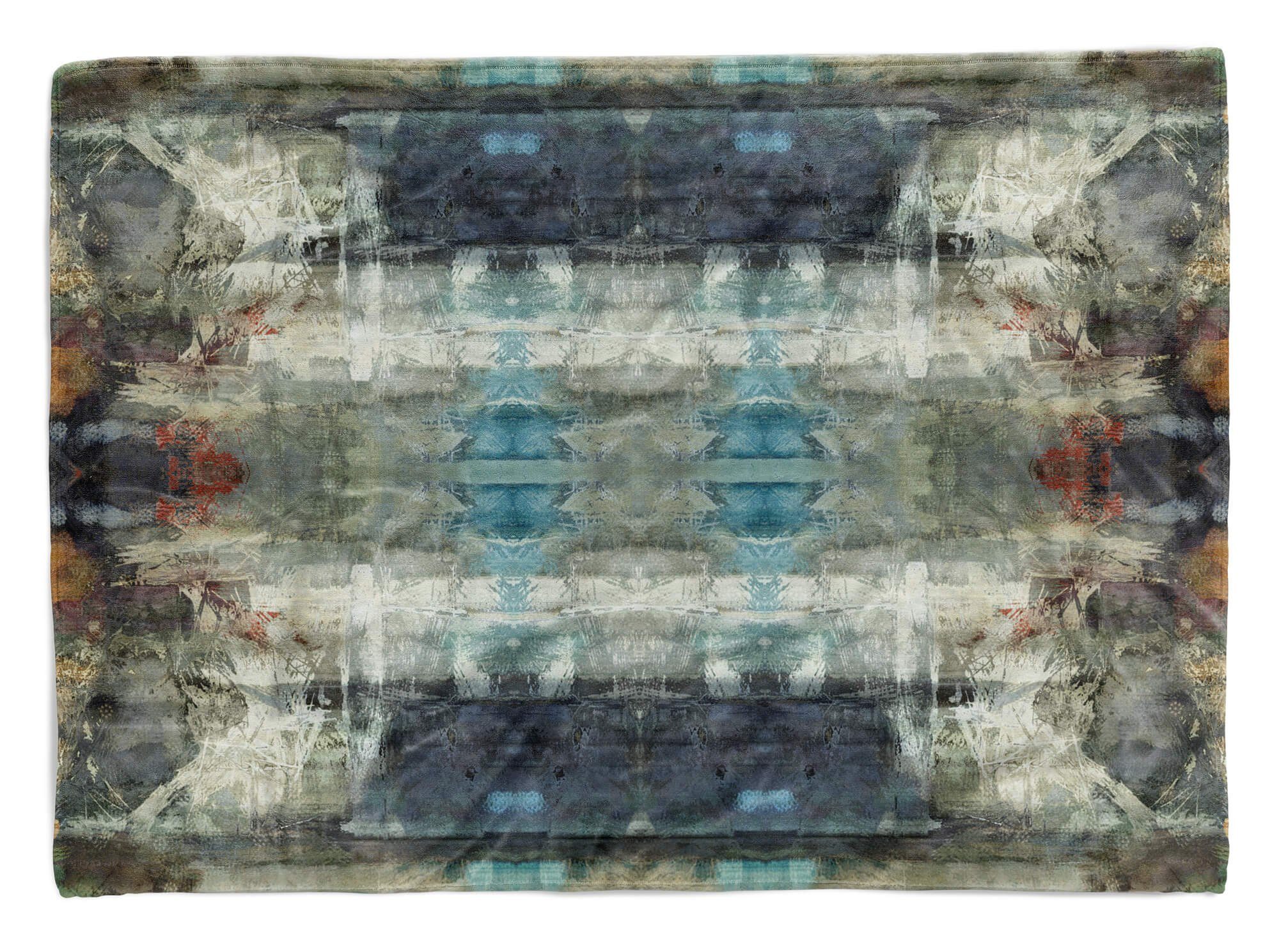 Fotomotiv Handtuch Baumwolle-Polyester-Mix Strandhandtuch mit Handtücher Kuscheldecke Struktur Handtuch Auffallen, Saunatuch Abstrakte Art (1-St), Sinus