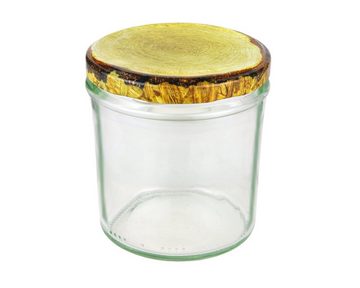 MamboCat Einmachglas 15er Set Sturzglas 350 ml To 82 Holzdekor Deckel incl. Rezeptheft, Glas