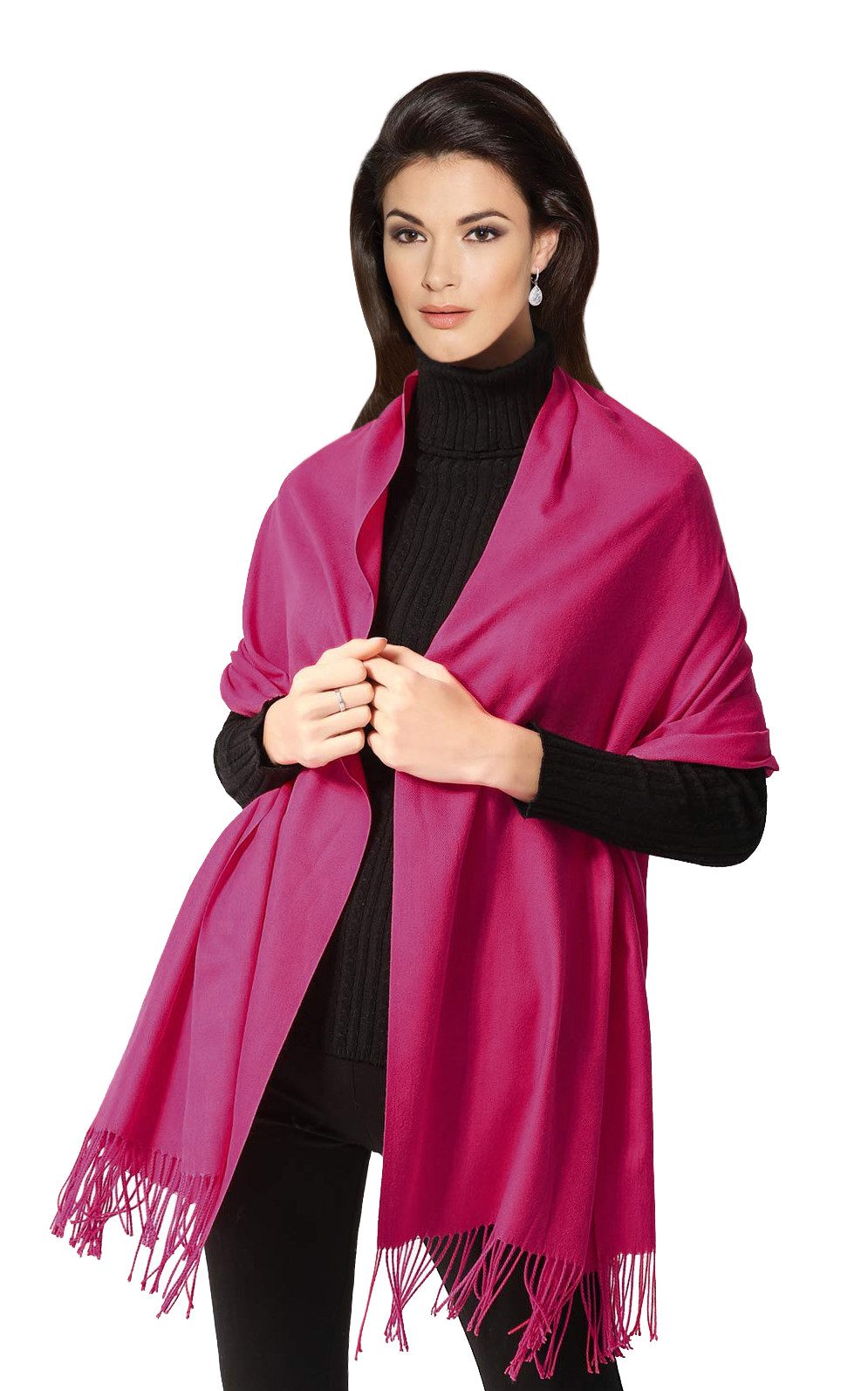 Moschen-Bayern Kaschmirschal Pashmina Stola Damen Kaschmir Schultertuch Abendkleid festlich Schal, mit Fransen – Bild 3 von 3