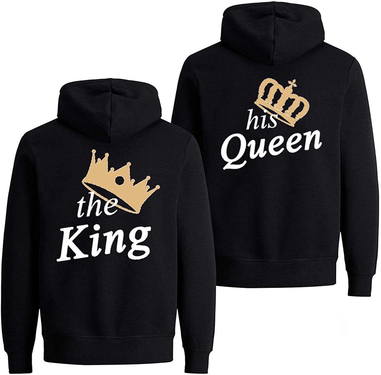 Couples Shop Kapuzenpullover The King & His Queen Hoodie Pullover für Paare mit modischem Print