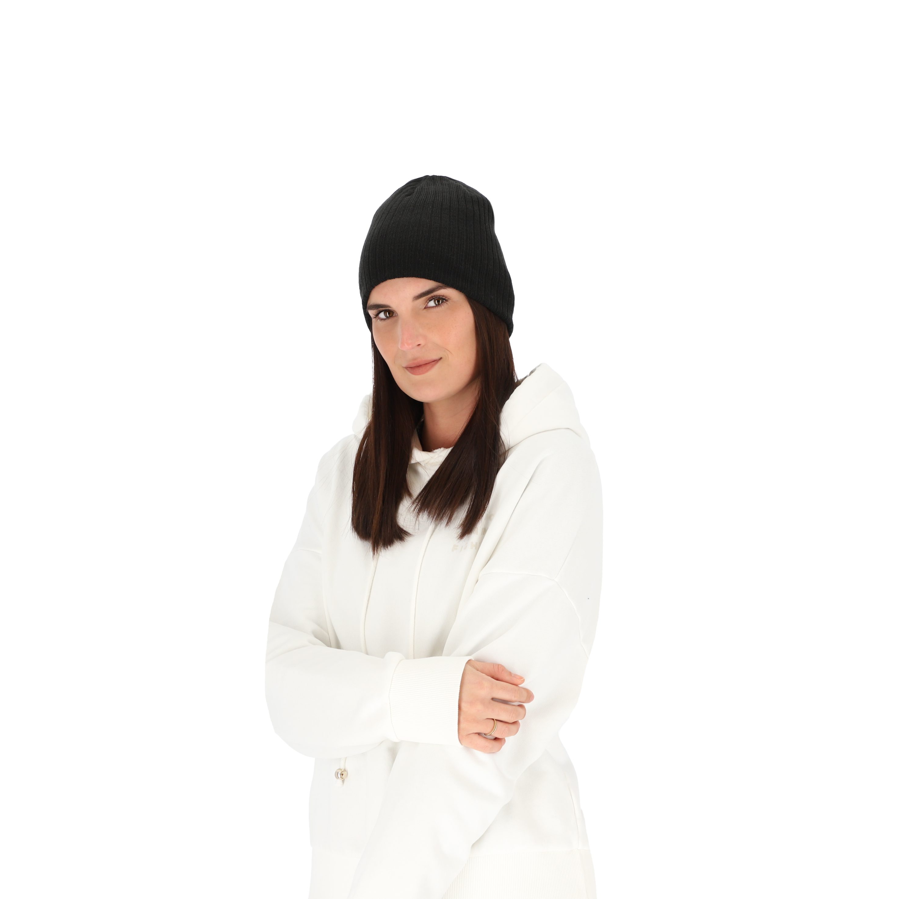 halsüberkopf Accessoires Strickmütze Beanie mit Rippe individuell tragbar!