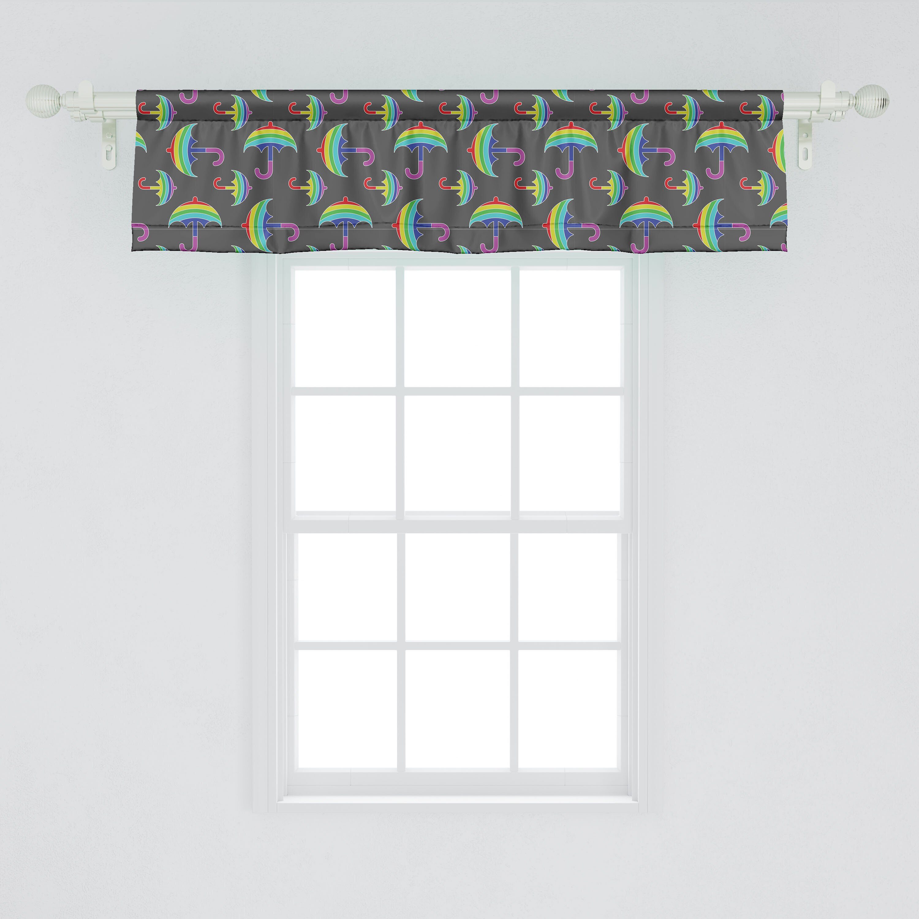 Abakuhaus, Stangentasche, Vorhang Aufwändige Scheibengardine Abstrakt Volant Schlafzimmer Regenschirme Dekor Microfaser, für Regenbogen Küche mit