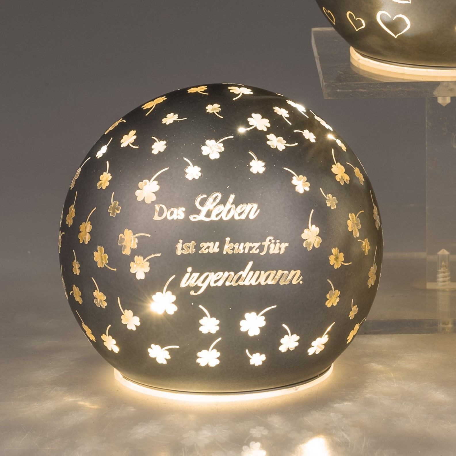 formano Kugelleuchte Sprüche, Mit Timerfunktion günstig online kaufen