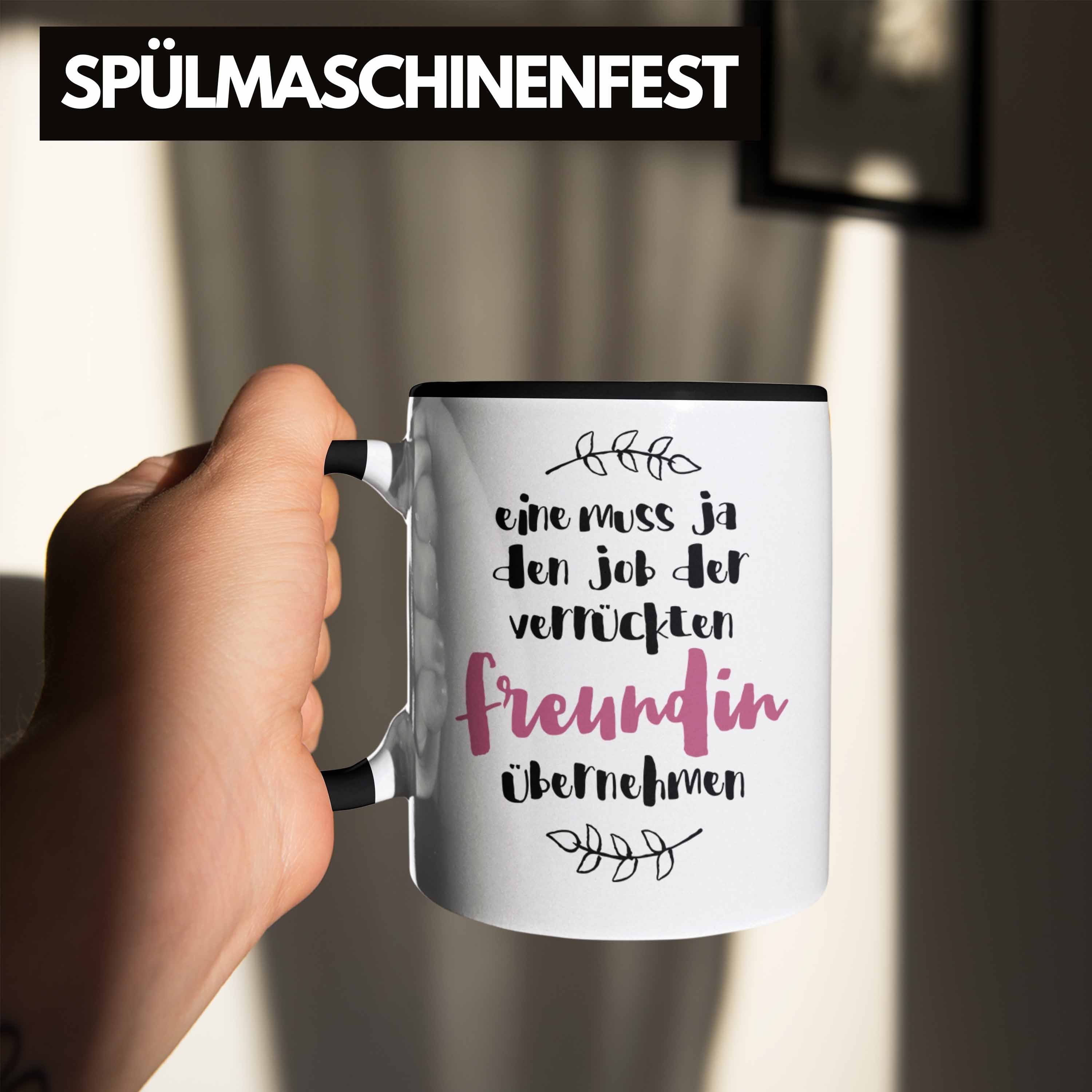 Schwarz Freundin Familie Verrückte Tasse Trendation Lustiger - Spruch Tasse Trendation Geschenk