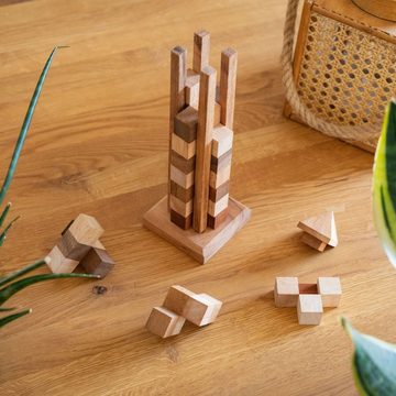 Logoplay Holzspiele Spiel, Sky Tower - Wolkenkratzer - 3D Puzzle - Knobelspiel im stabilen HolzrahmenHolzspielzeug