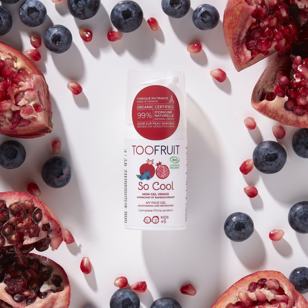 TOOFRUIT Tagescreme Erfrischungsgel Blaubeere-Granatapfel