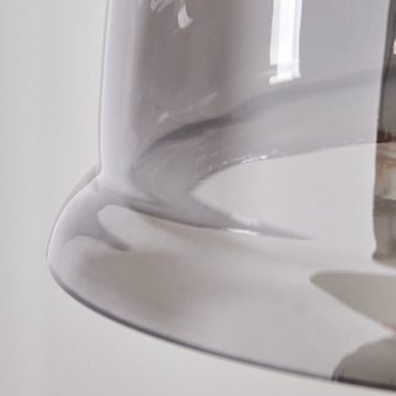 hofstein Hängeleuchte »Quartazzola« Vintage Hängelampe aus Metall/Glas, Schwarz/Rauchfarben, ohne Leuchtmittel, Retro Pendelleuchte mit verstellbarem Schirm Echtglas, E27
