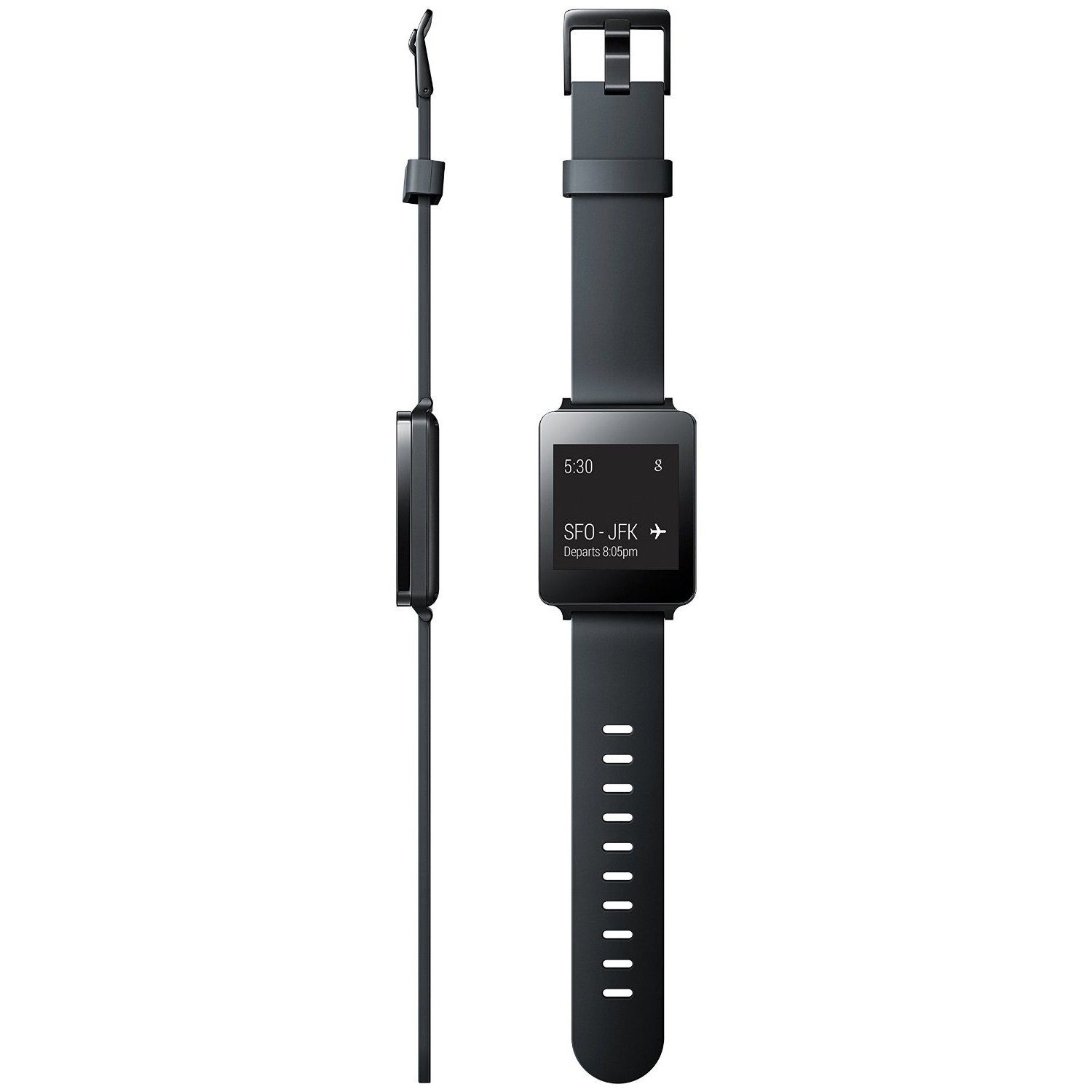 LG LG G Watch W100 Smartwatch Black Titan Android Wear Smartwatch (Android Wear) Einzelgerät, 1-tlg., Ladekabel,Ladestation, Kompatibilität ab Android 4.3+,Gest – Bild 4 von 4