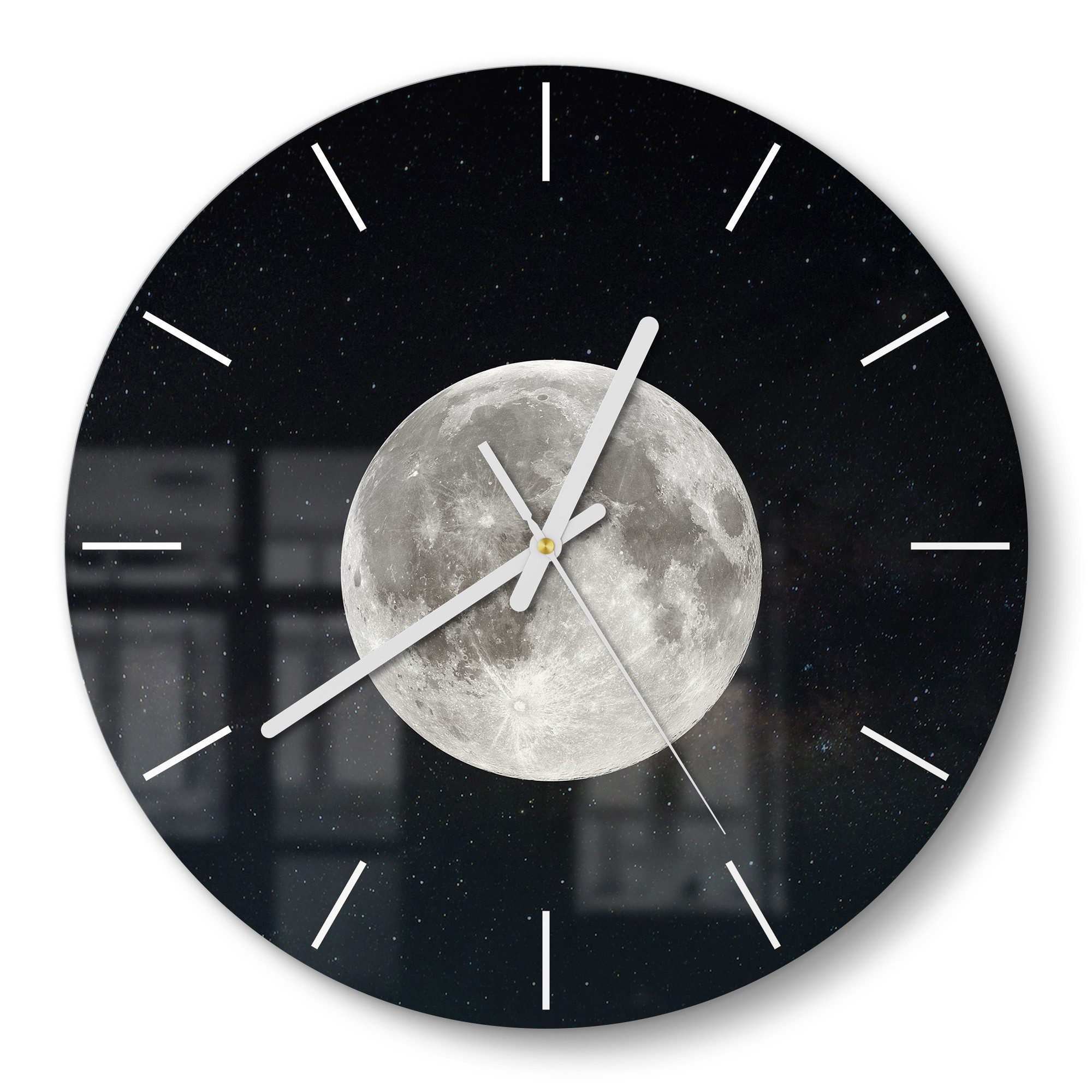 DEQORI Wanduhr 'Mondnachtzauber' (Glas Glasuhr modern günstig online kaufen