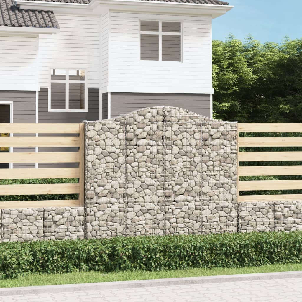 Thumbnail - vidaXL Gabionenzaun, Gabionen mit Hochbogen 7 Stk. 200x30x180/200cm Verzinktes Eisen