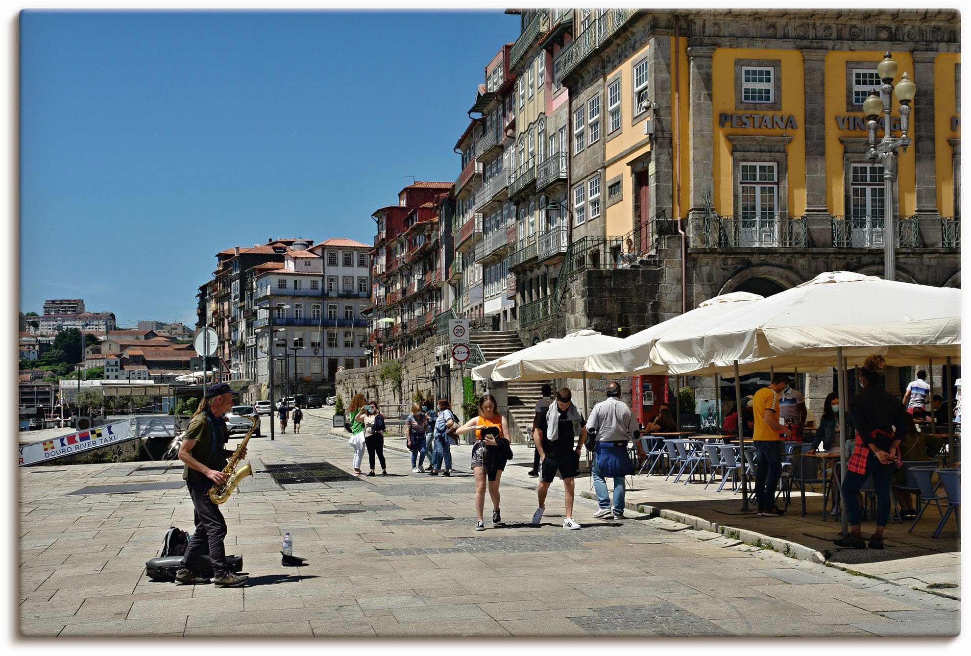 Artland Wandbild Porto - Zona Ribeira - Portugal, Bilder von Europa (1 St), als Alubild, Leinwandbild, Wandaufkleber oder Poster in versch. Größen