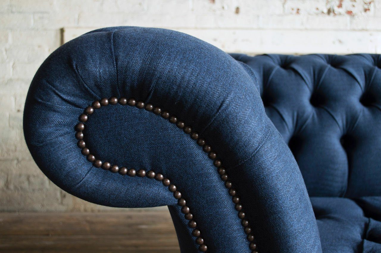 Klass Design Leder Garnitur Polster Chesterfield-Sofa, Luxus Sofa Chesterfield JVmoebel Couch