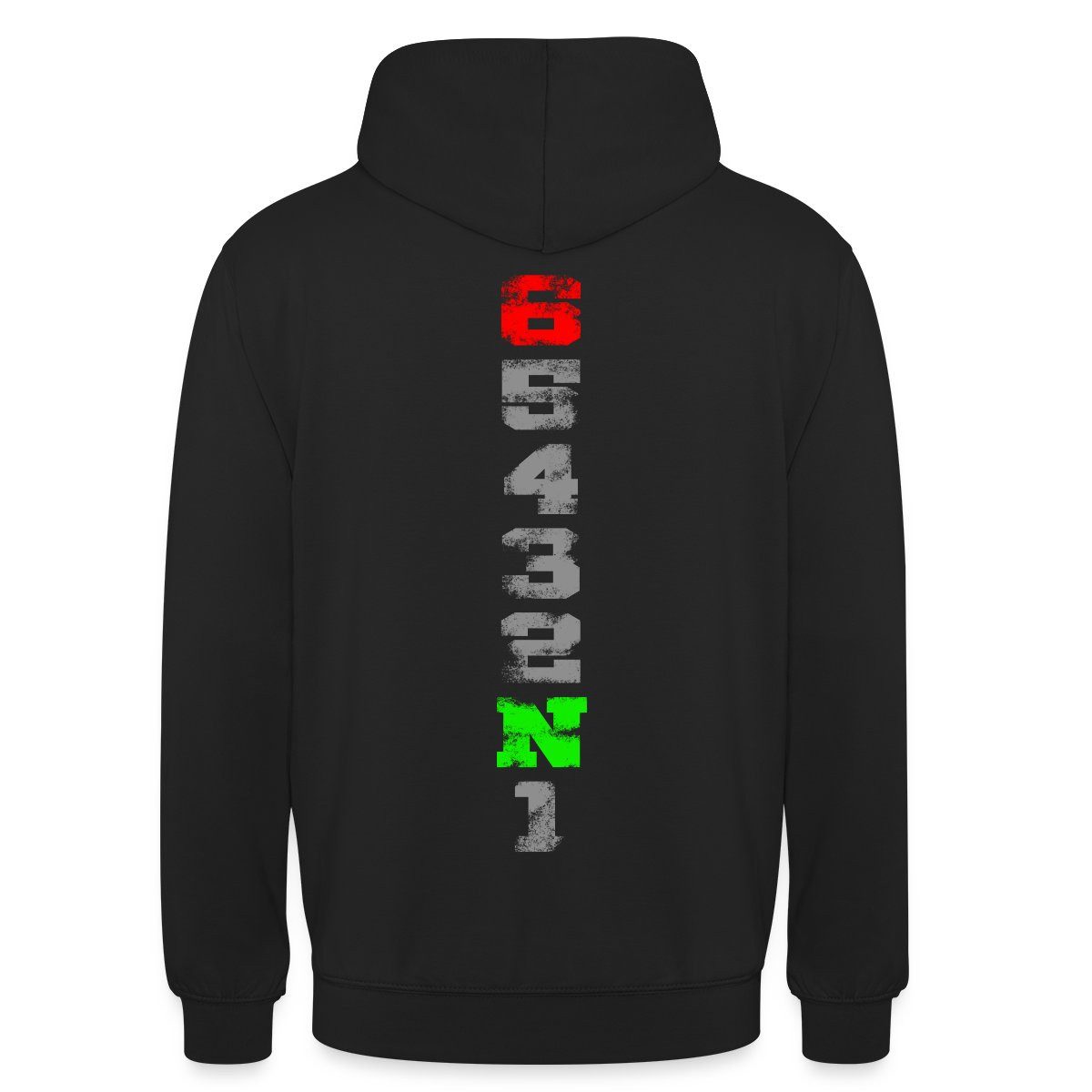 Spreadshirt Hoodie Motorrad Schaltung 1N23456 Geschenkidee für Motorradfahrer Unisex Hood (1-tlg)