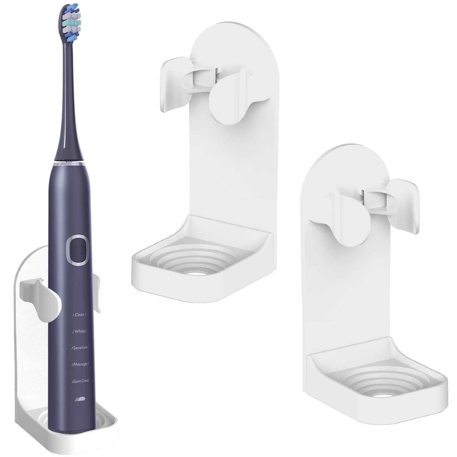 Housruse Zahnbürstenhalter Selbstklebend Elektrische Zahnbürste Halterung  Wand Verstellbarer, (2-St., für Badezimmer (Universell)