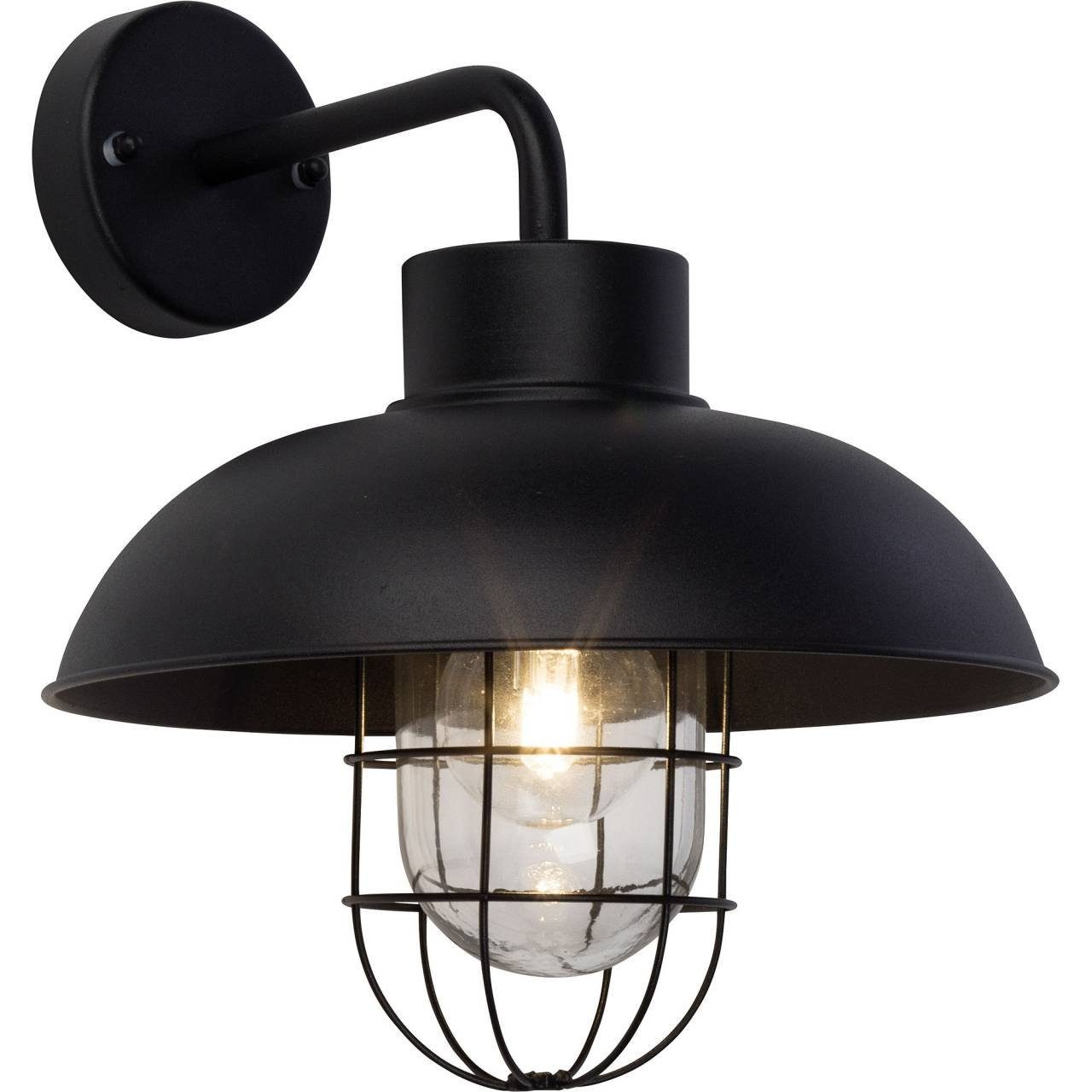 Brilliant LED Außen-Wandleuchte Portland, Lampe hängend ge E27, 60W, Außenwandleuchte A60, Portland 1x schwarz