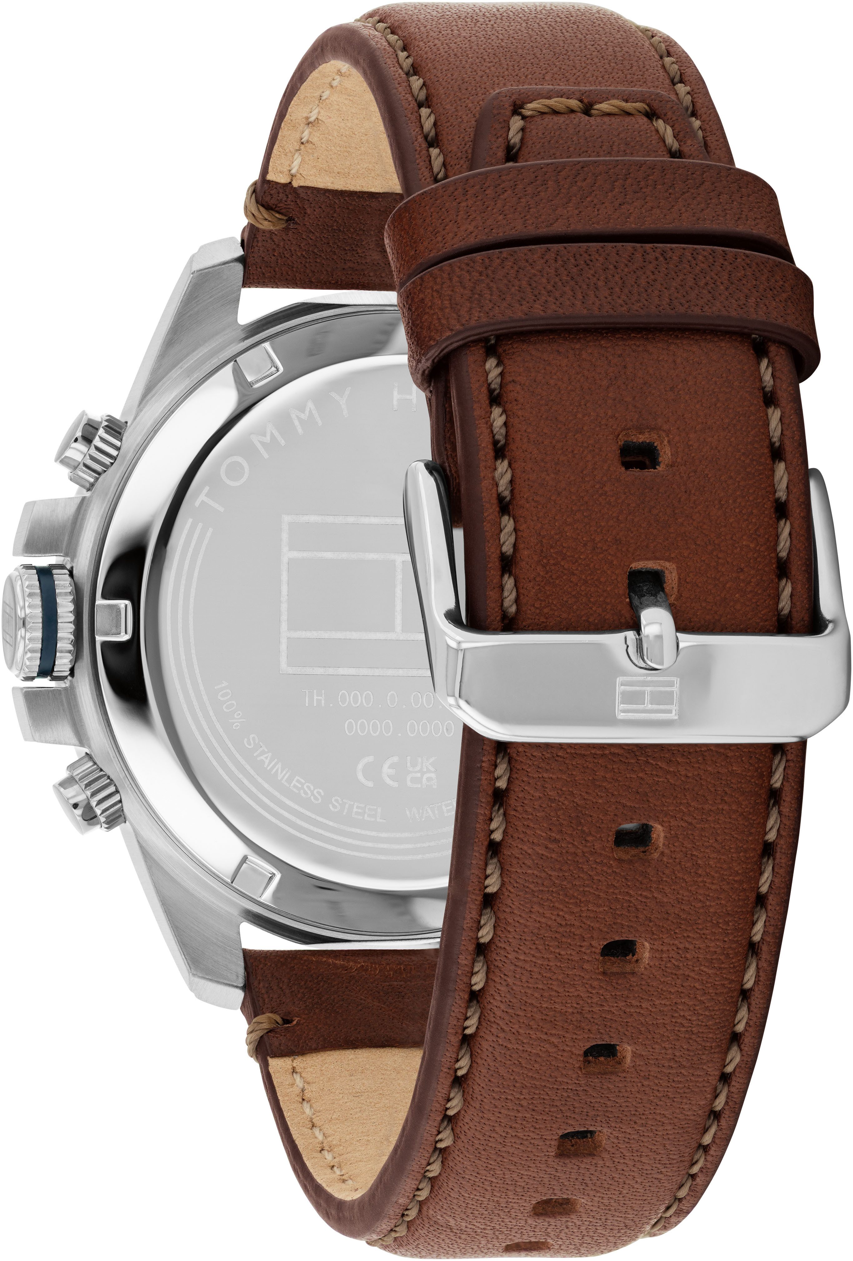Tommy Hilfiger Multifunktionsuhr JAMESON 1792195, Quarzuhr, Armbanduhr, Herrenuhr, Lederarmband, analog, Tag