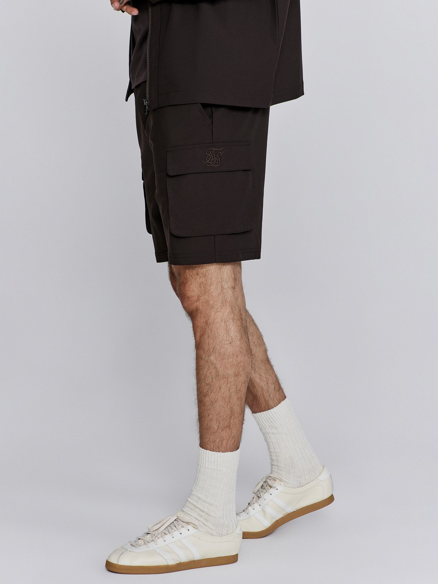 Siksilk Shorts SikSilk Herren Braune Flight Cargo Shorts