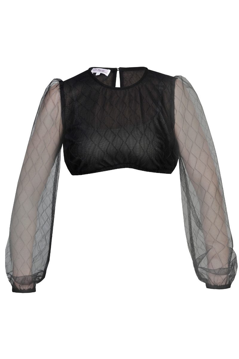 MarJo Dirndlbluse Dirndlbluse - IVANA-SARAH - offweiß, schwarz