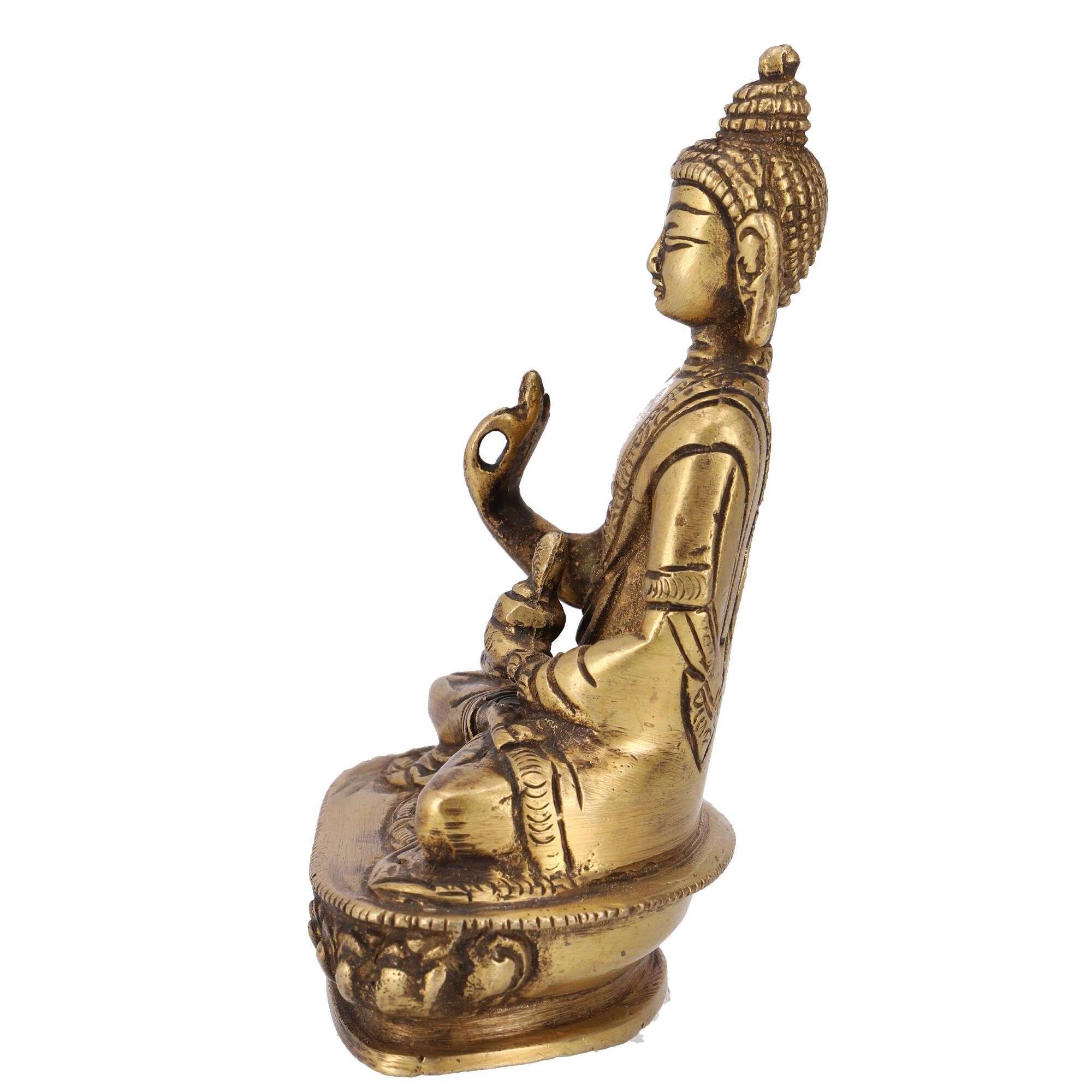 Guru-Shop Buddhafigur Buddha Statue aus Messing Amoghasiddhi Buddha..