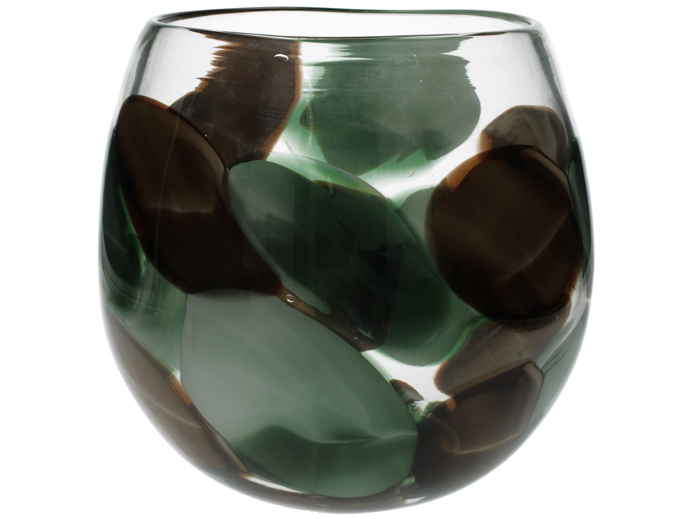 Engelnburg Dekovase Engelnburg Vase Blumenvase Glas Grün 23x23x23 (kein  Set, 1er Set)