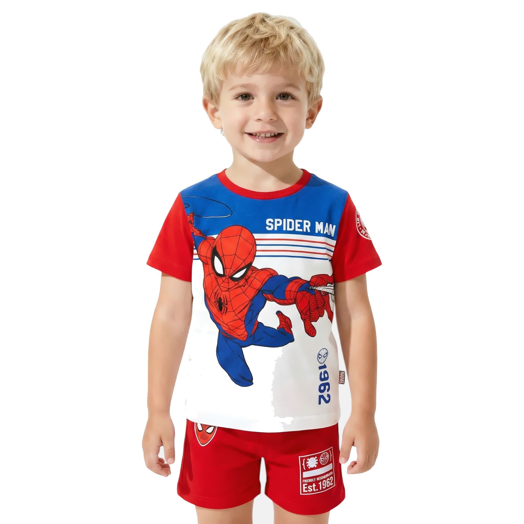 Spiderman Hose & Shorts Spider-Man Kinder Set: T-Shirt & Shorts Sommerset für Jungen (2-tlg) (Set) Spiderman Jungen Kleidung mit lizensiertem Print
