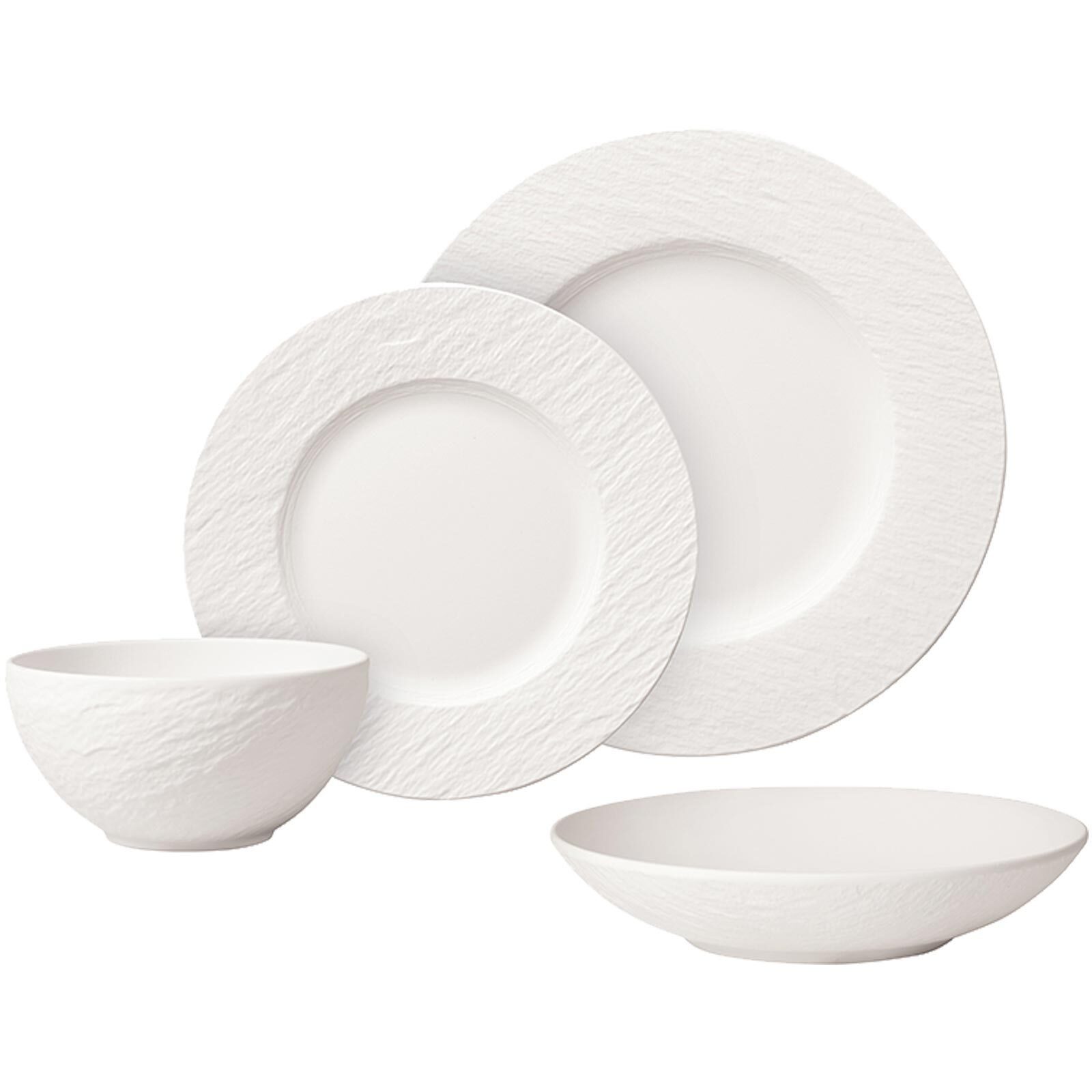 Villeroy & Boch Tafelservice Manufacture Rock Tafelservice (16-tlg), 4 Personen, Porzellan