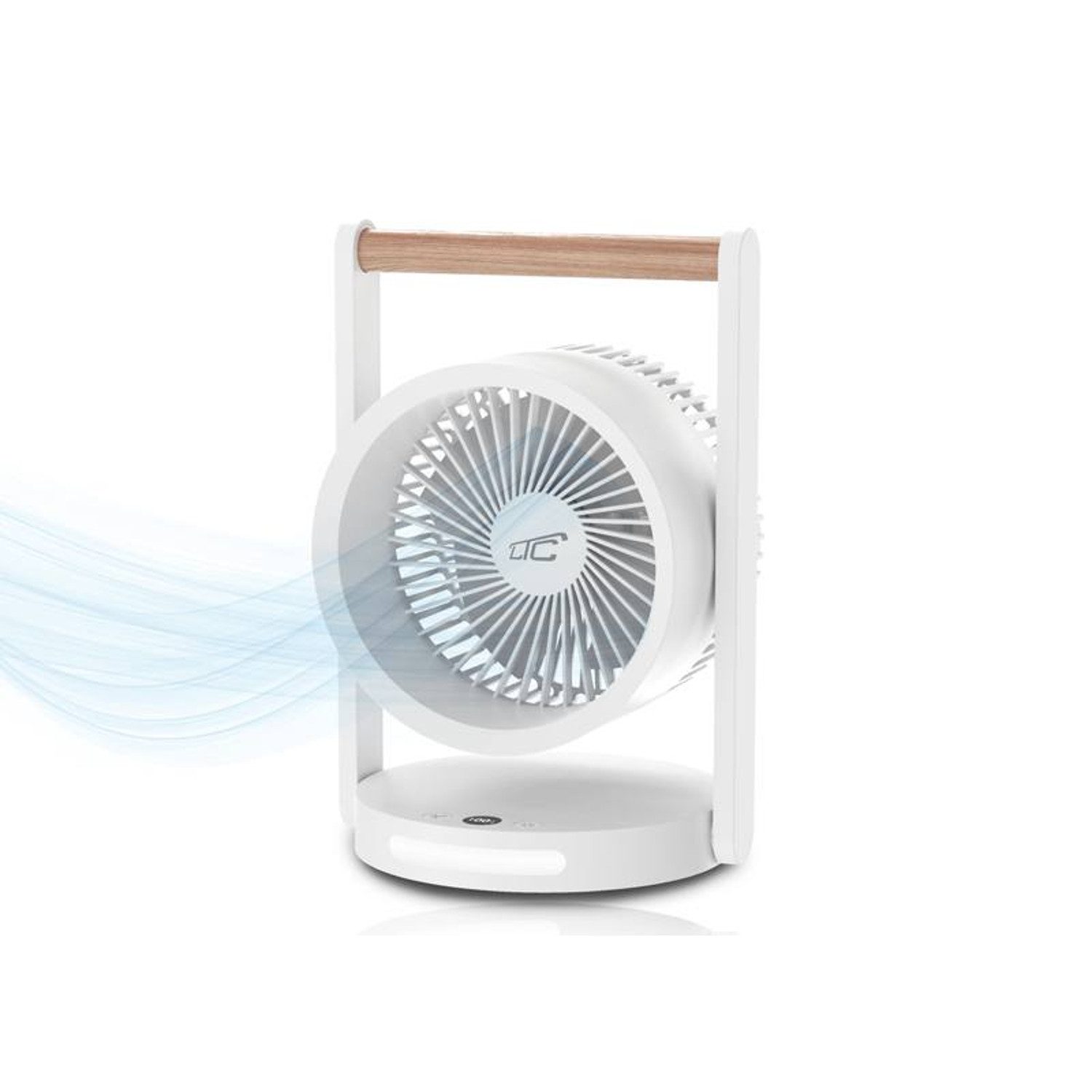 LTC Tischventilator LXWB17 Kabelloser Tischventilator 10W USB-C, Nachtlicht und LCD-Anzeige 5 Geschwindigkeitsstufen