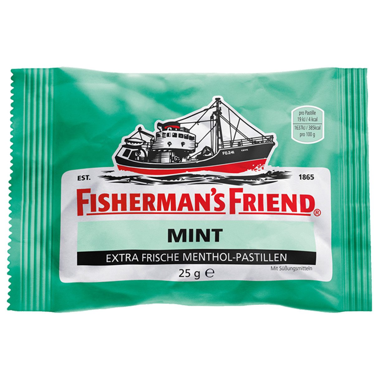 FISHERMAN'S FRIEND Süßigkeit, Fishermans Friend Mint frische Menthol Pastillen mit Zucker 25g