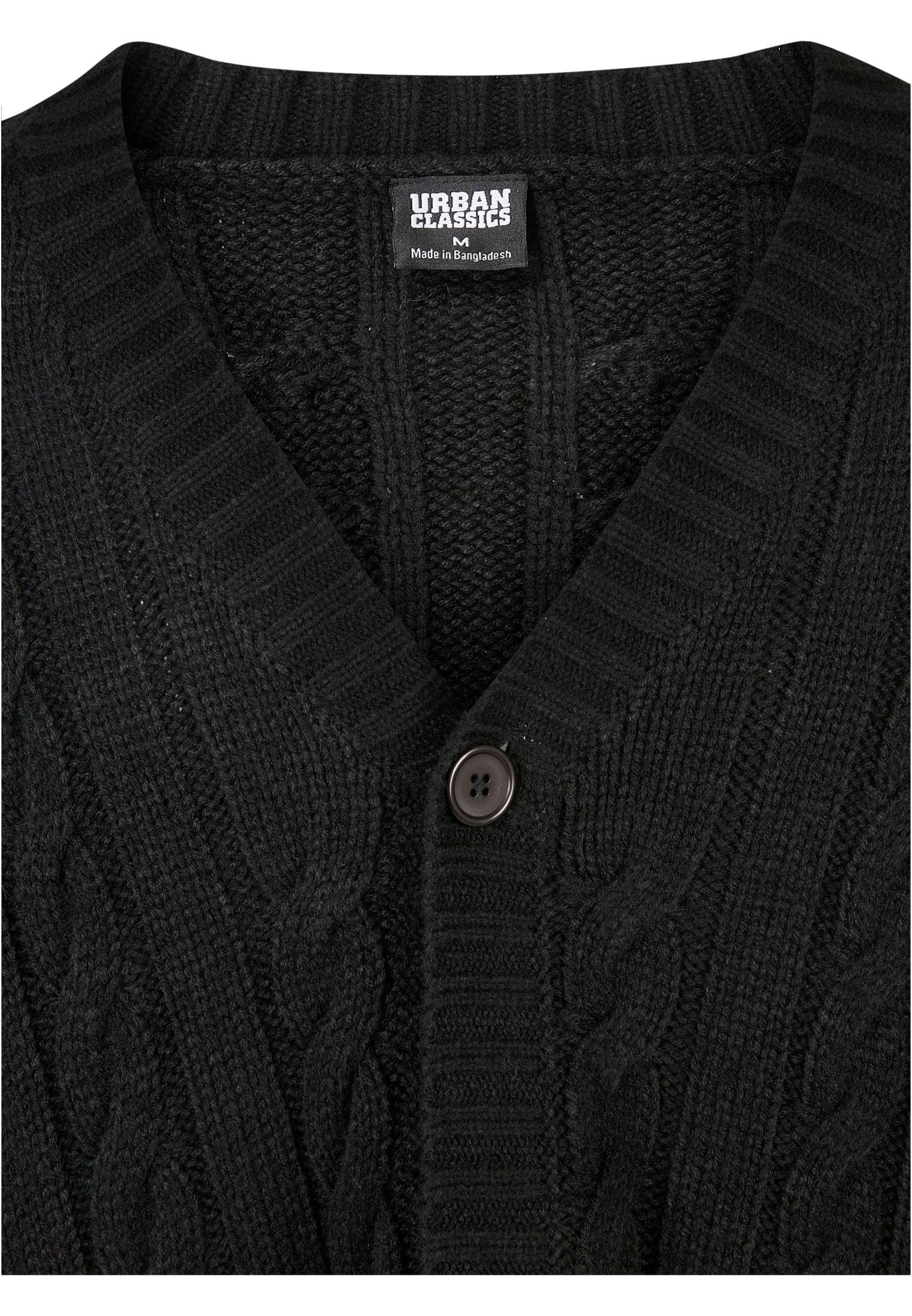 Cardigan Herren Strickjacke black (1-tlg) Boxy URBAN CLASSICS