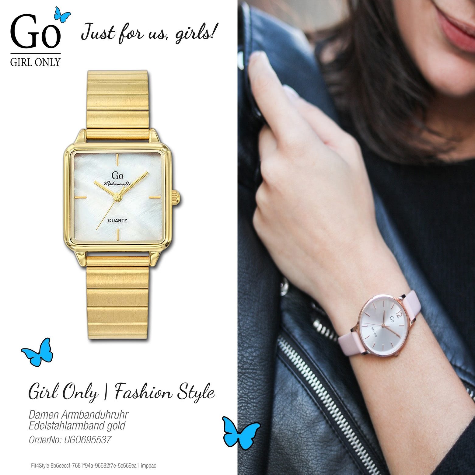 Girl Only Quarzuhr Girl Only GO Damen Armbanduhr, (Analoguhr), Damenuhr GO gold, klein (ca. 28mm) Edelstahlarmband, Fashion-Style