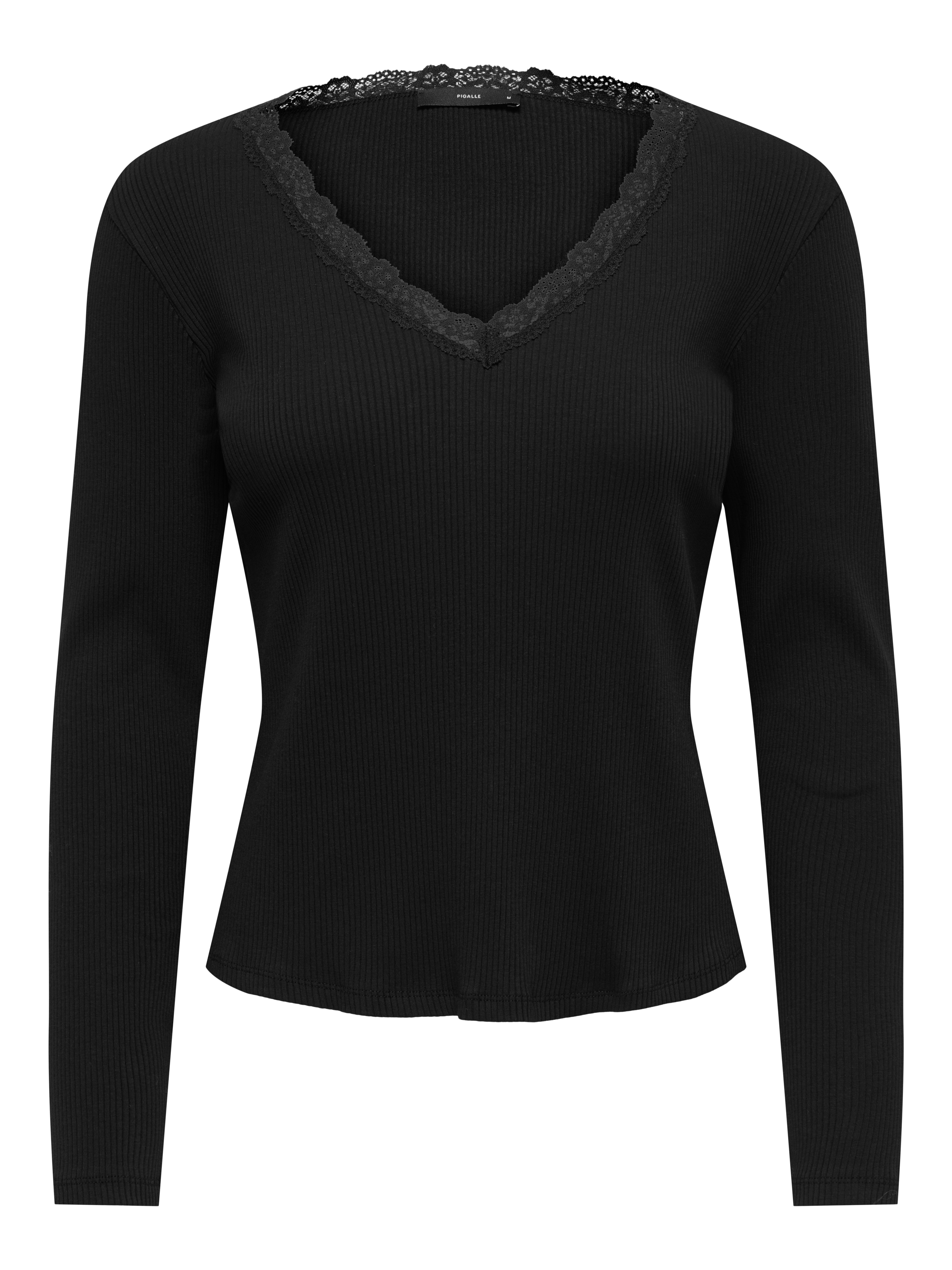 ONLY V-Shirt ONLSARA SHARAI L/S V-NECK TOP JRS Baumwollmischung, slim fitregular fit