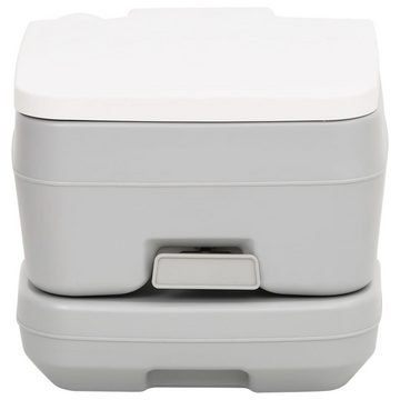 vidaXL Campingtoilette Camping-Toilette Tragbar Grau und Weiß 10 10 L HDPE