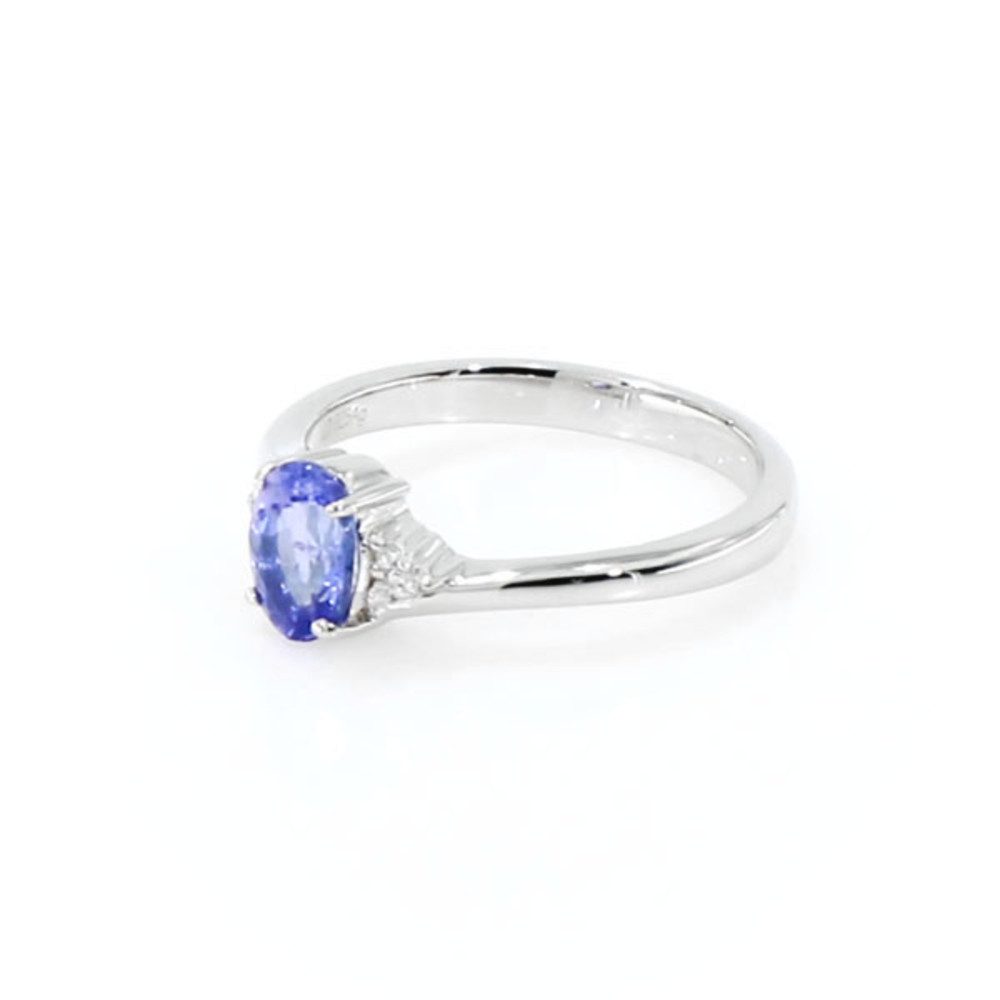 Cavill Silberring Tansanit Ring 0,79 ct Oval, 6 Zirkone, 925 Silber platin (1-tlg)